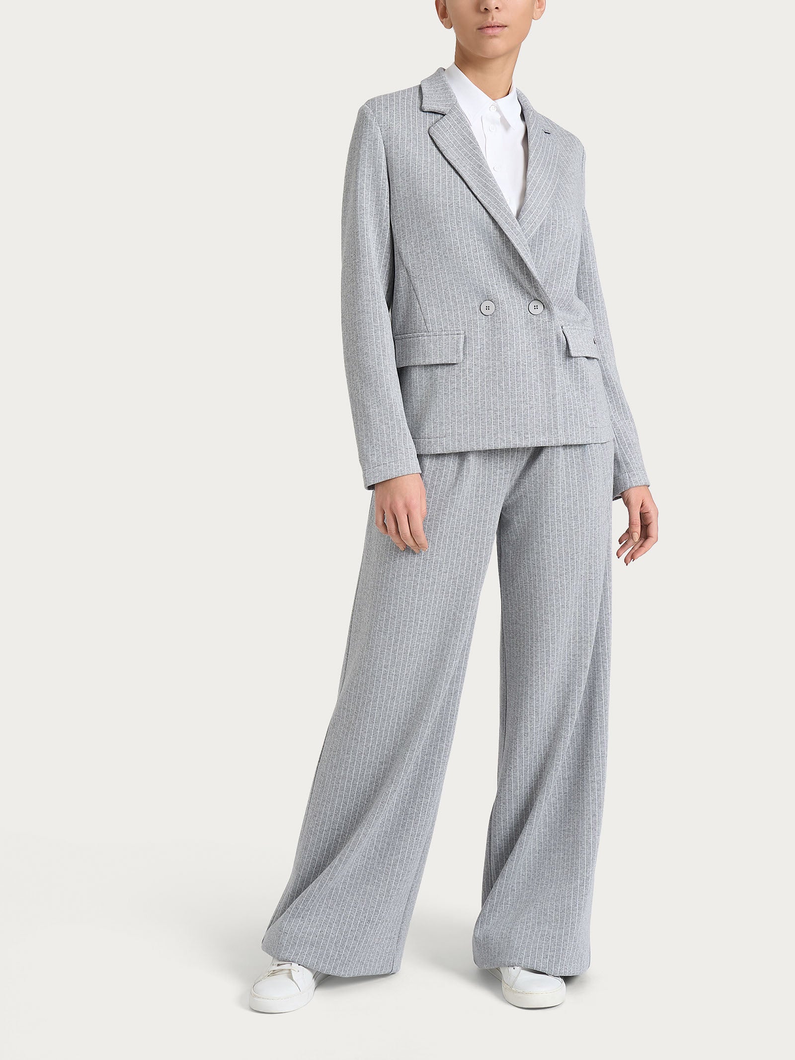 Ragno Eco Jacquard Blazer doppiopetto gessato grigio
