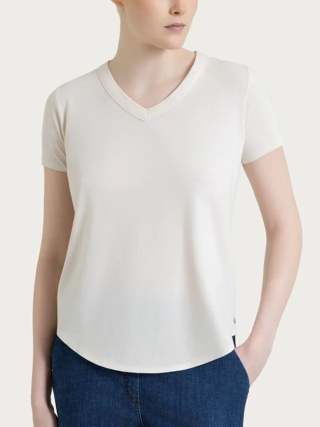 Ragno Ultralight Maglietta Donna Champignon Scollo a V Cotone