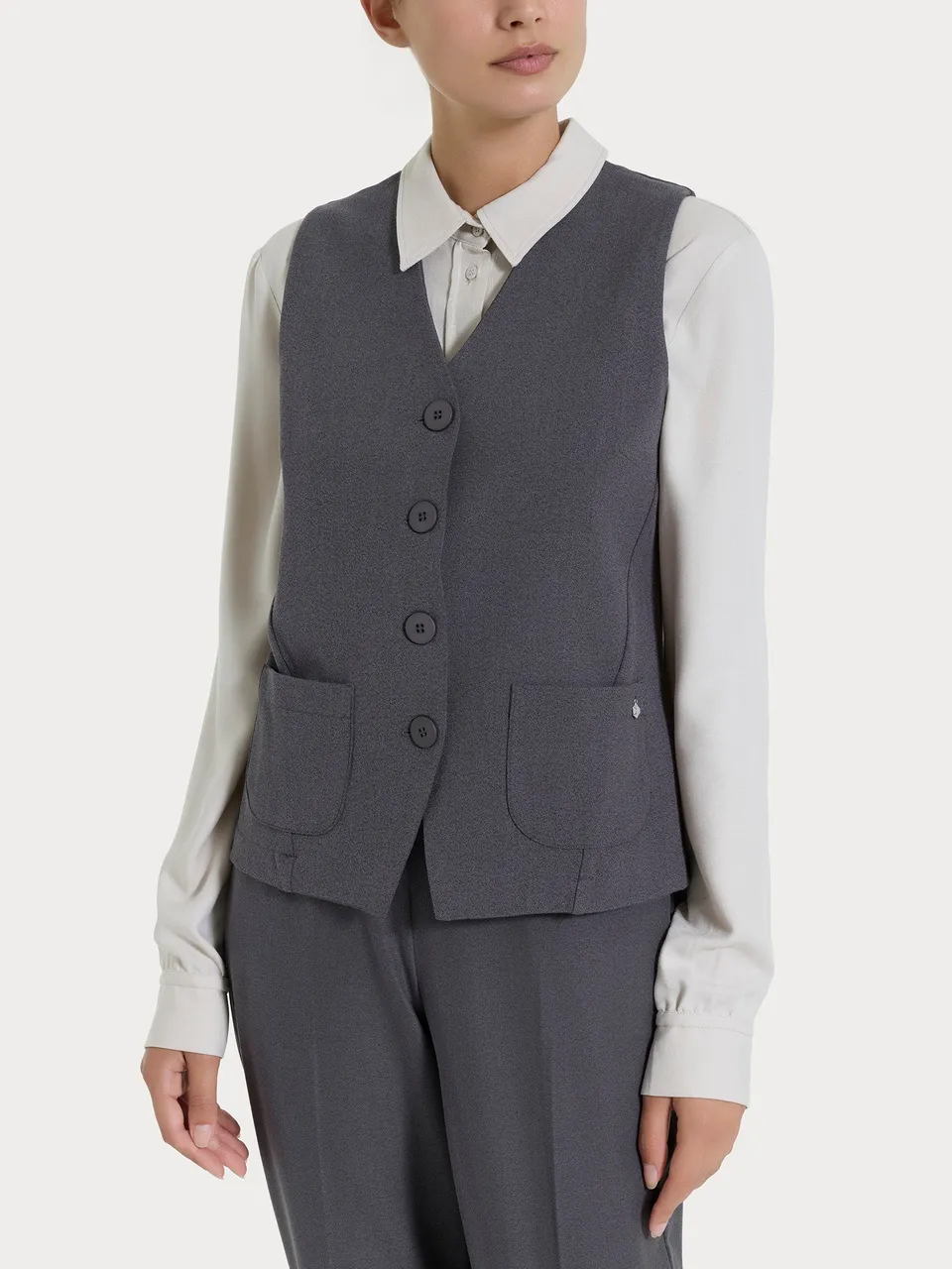 Ragno Comfort Flannel Twill gilet Ardesia elegante