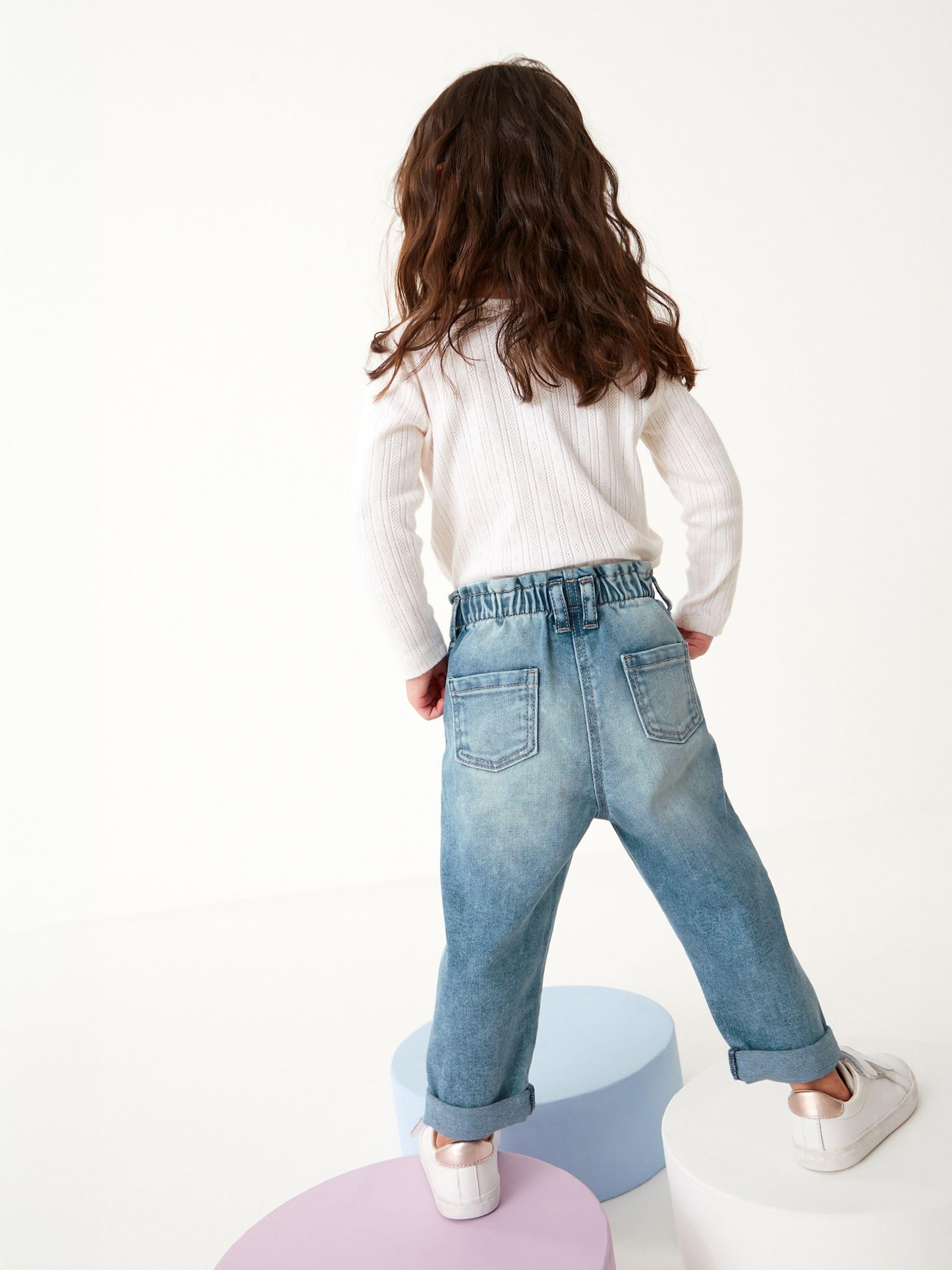Next Jeans Mum Bambina 98-104 Vita Elasticizzata