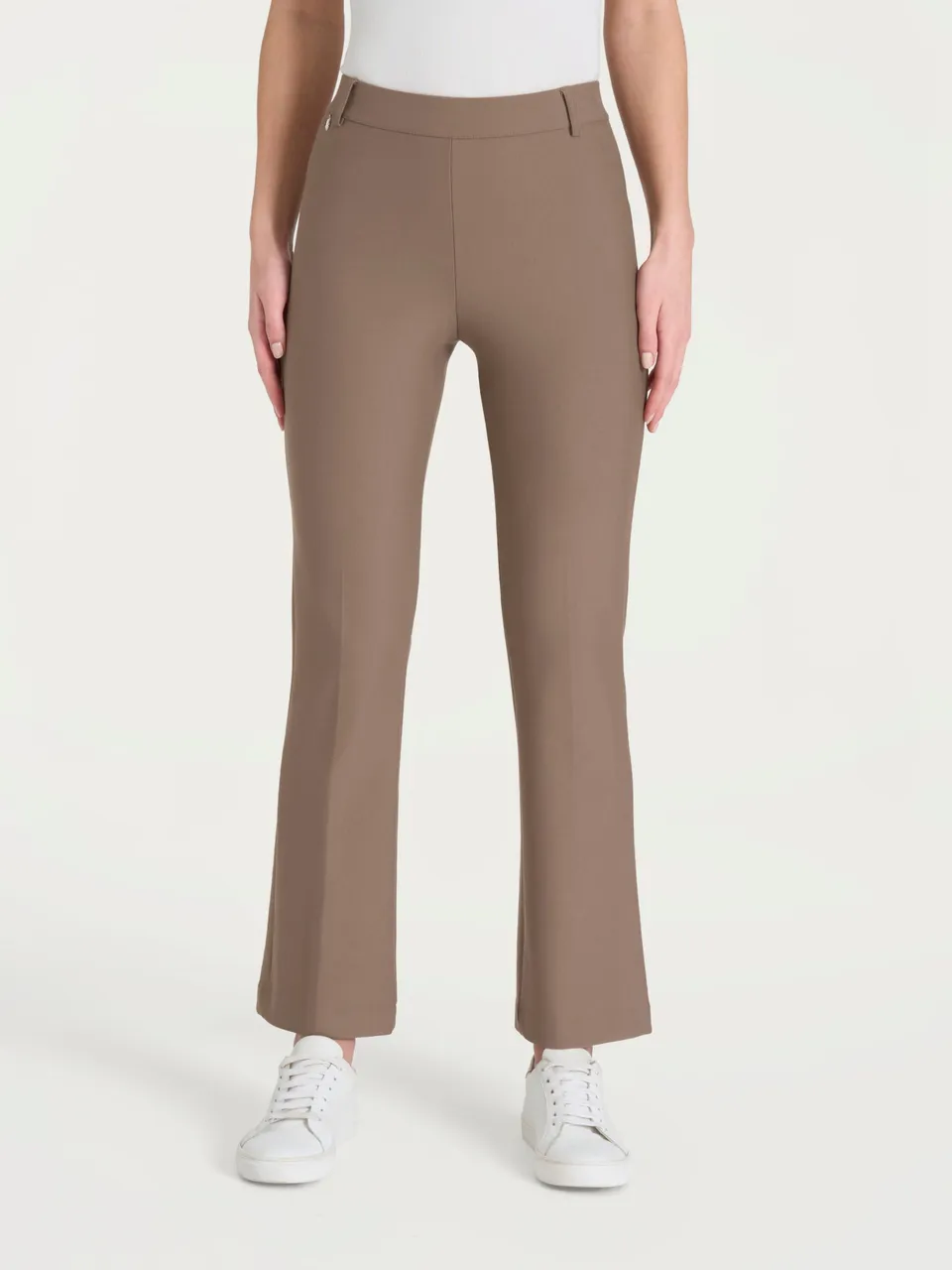 Ragno Compact Pantalone Flare Caviglia Marrone Viscosa