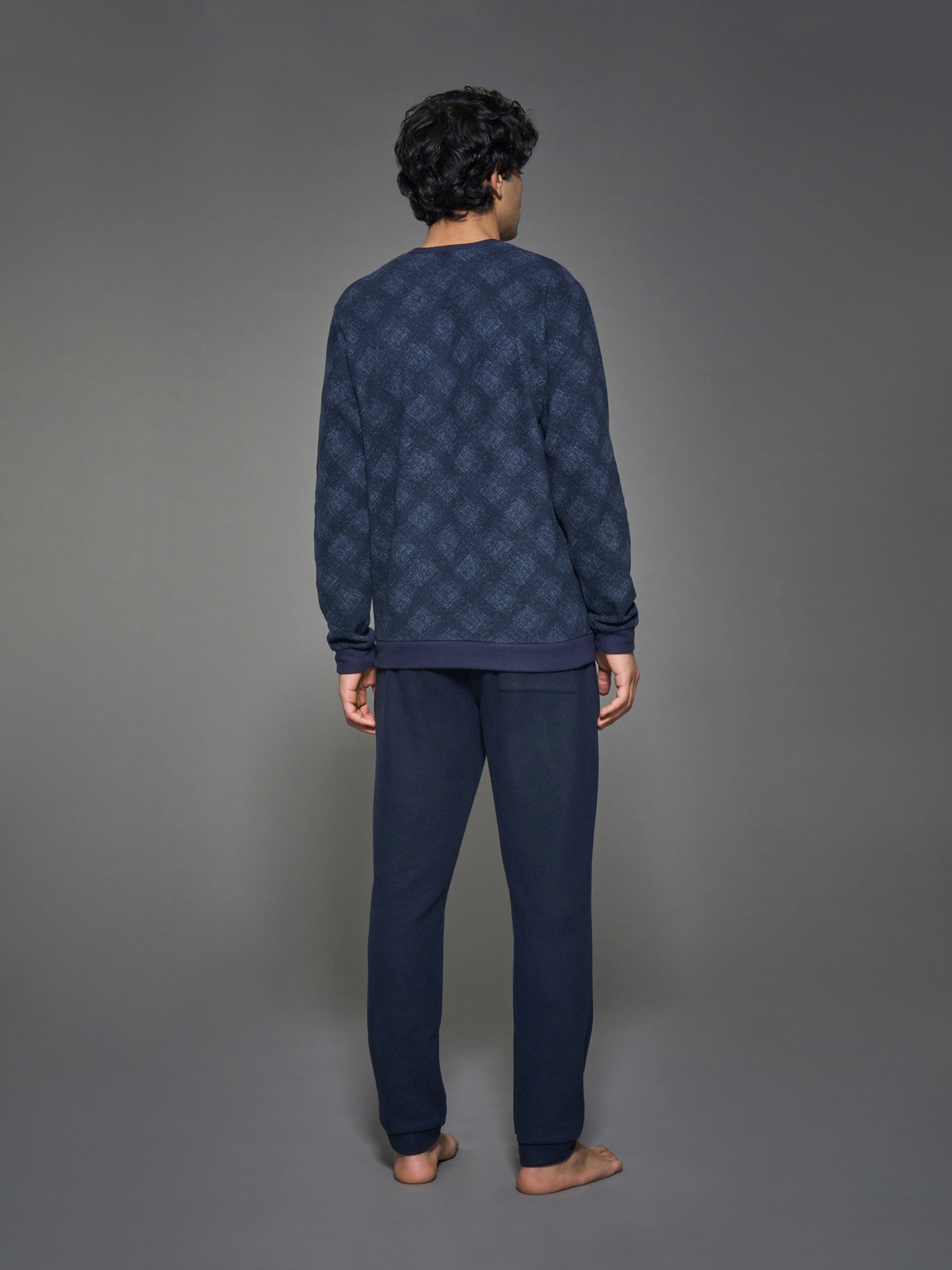 Ragno Cotton Eco Pile Pigiama Serafino Tartan Delavé caldo