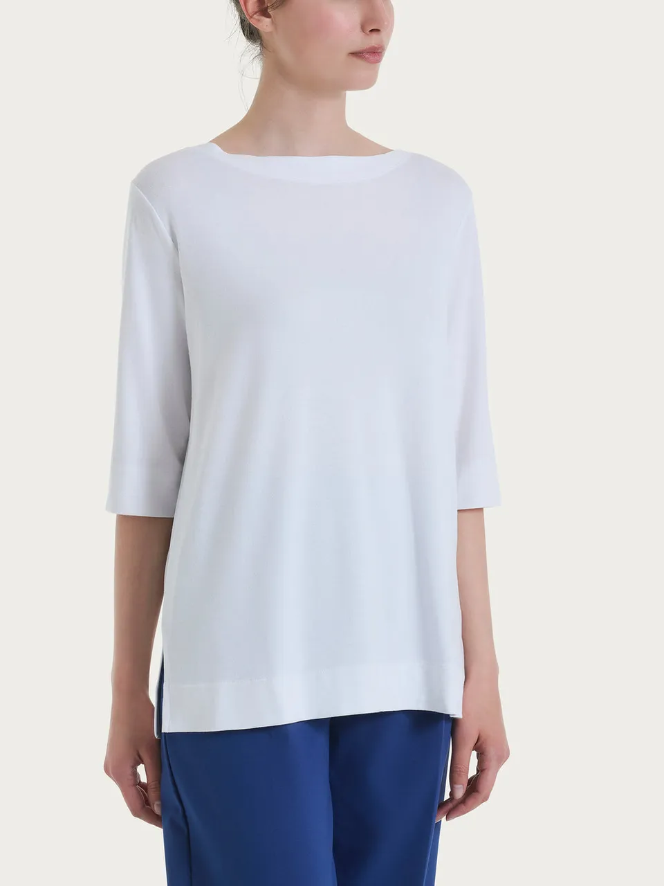Ragno Viscosa maglia 3/4 crêpe bianca