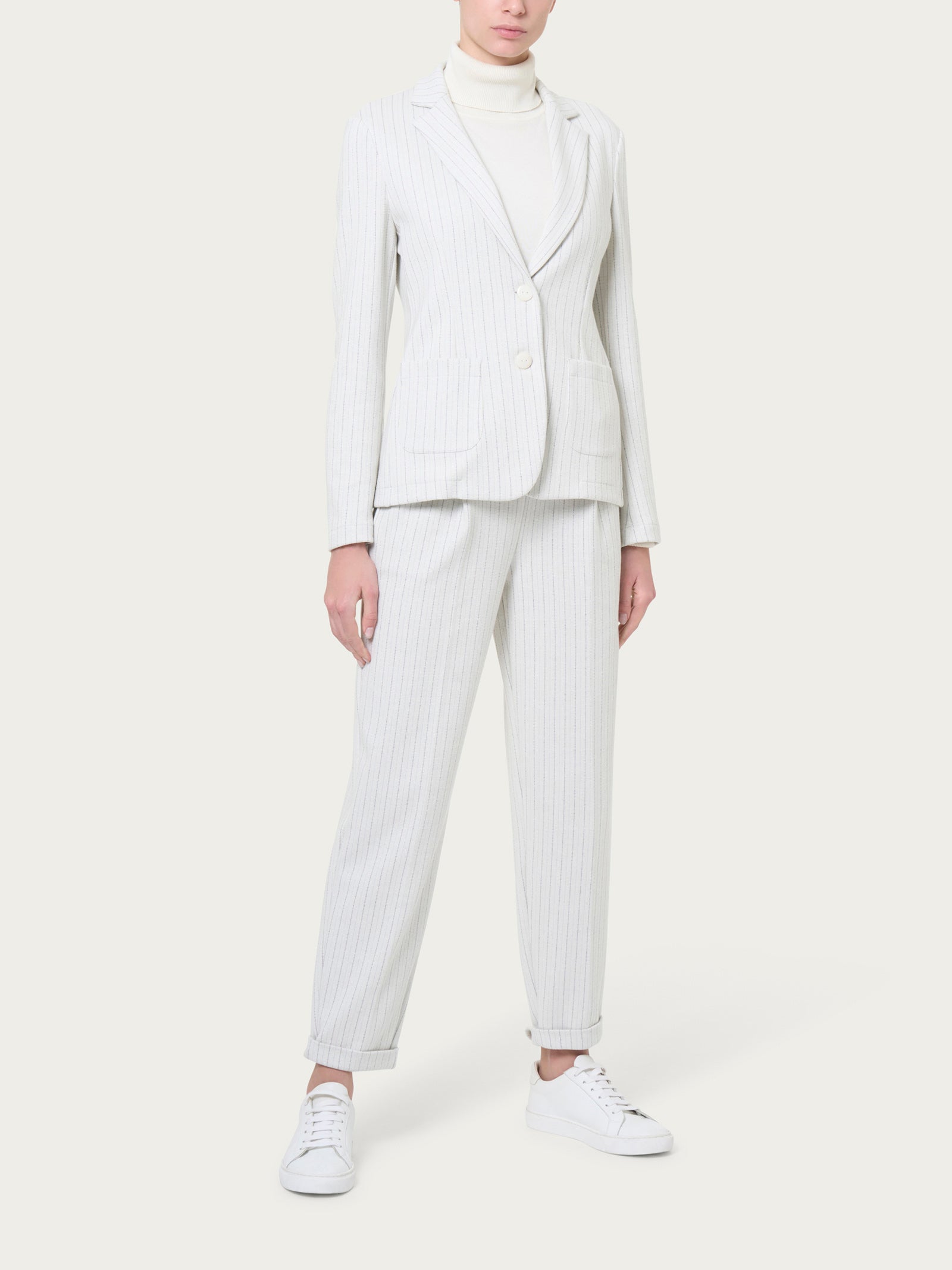 Ragno Compact Blazer gessato blu Fant.Bleu lurex