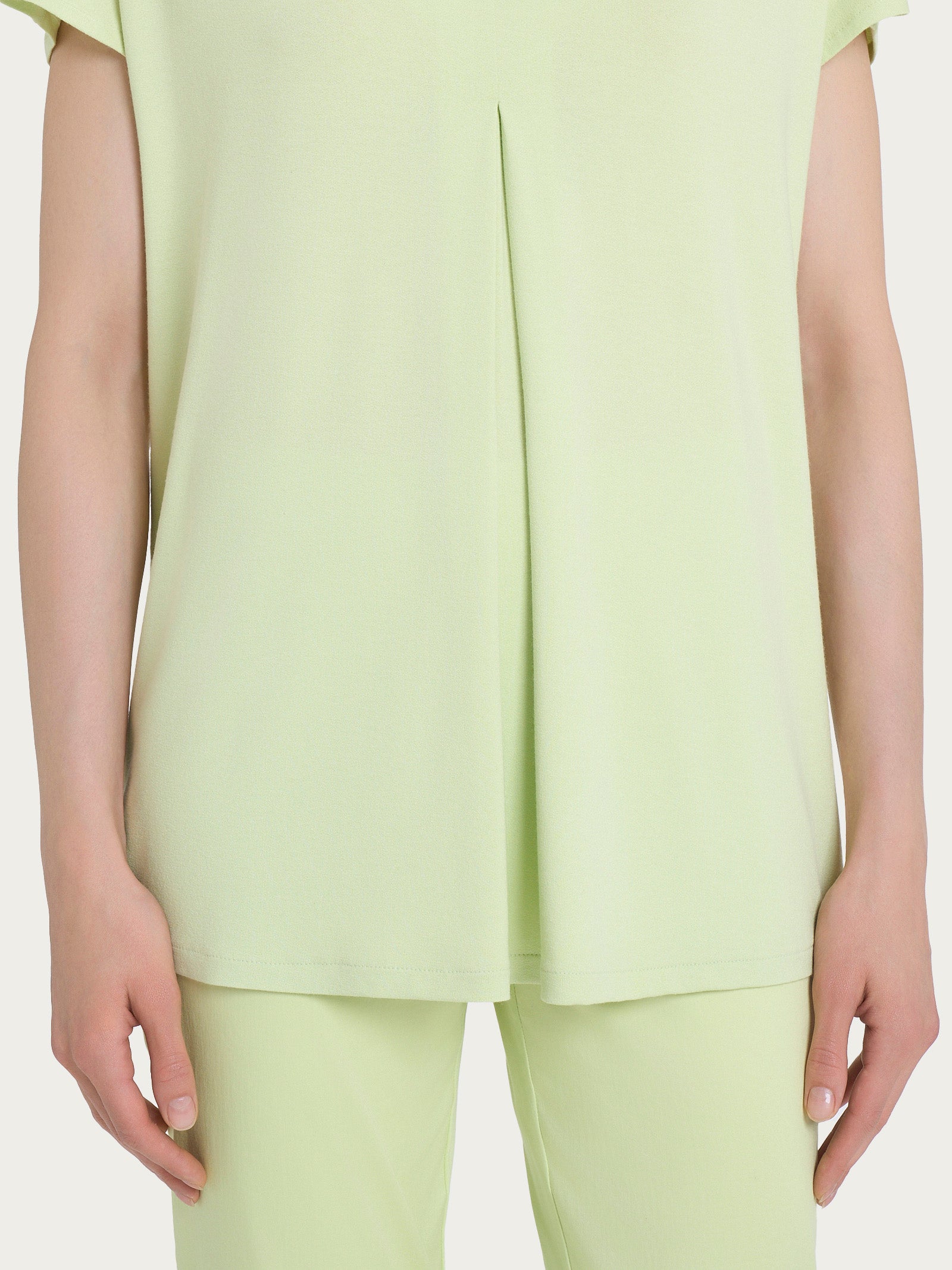 Ragno Viscosa Summer Maglietta Piega Frontale Shadow Lime crepe