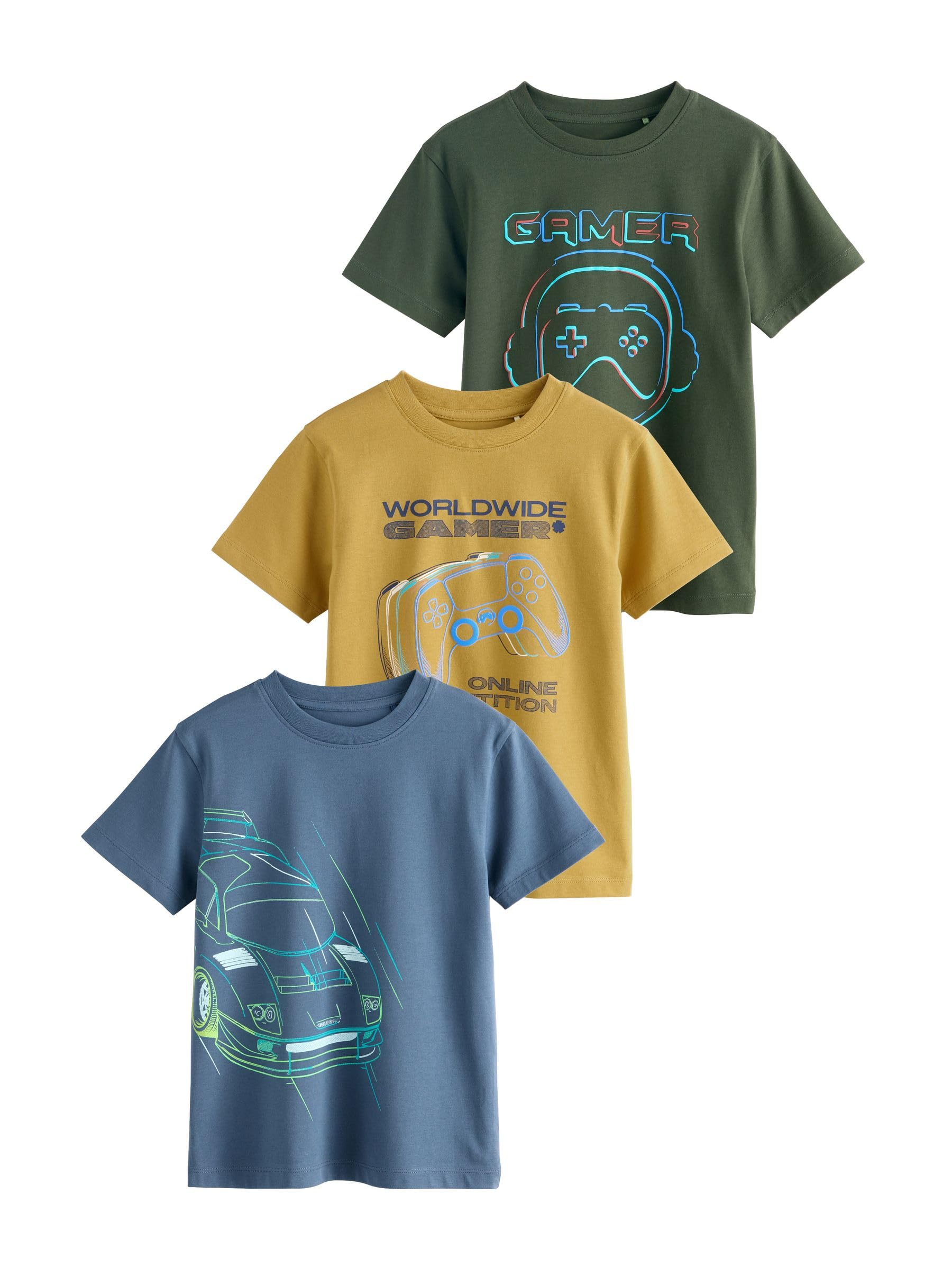 Next 3 t-shirt bimbo 116 maniche corte cotone con stampa