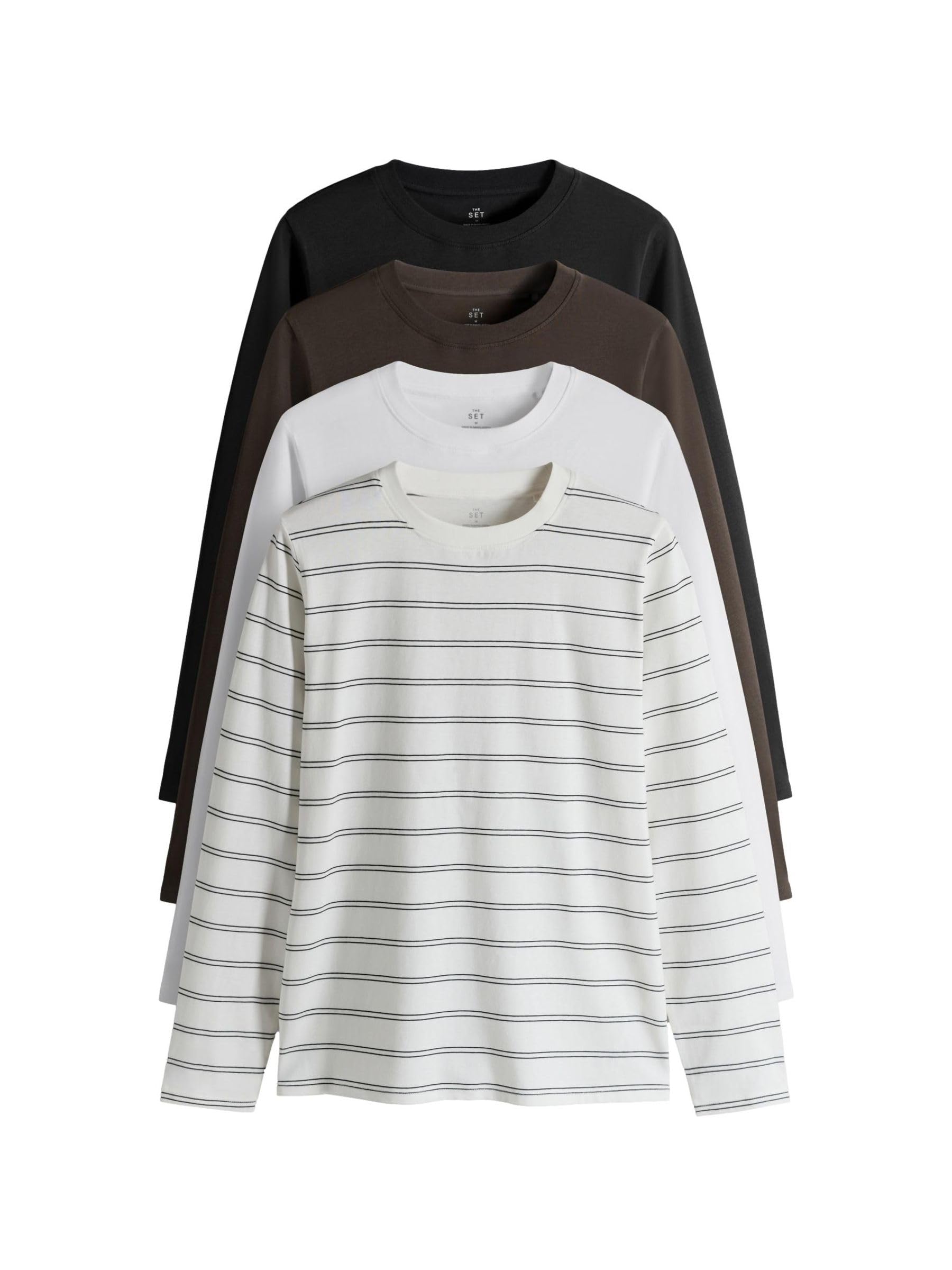 The Set magliette maniche lunghe donna 4 pezzi cotone