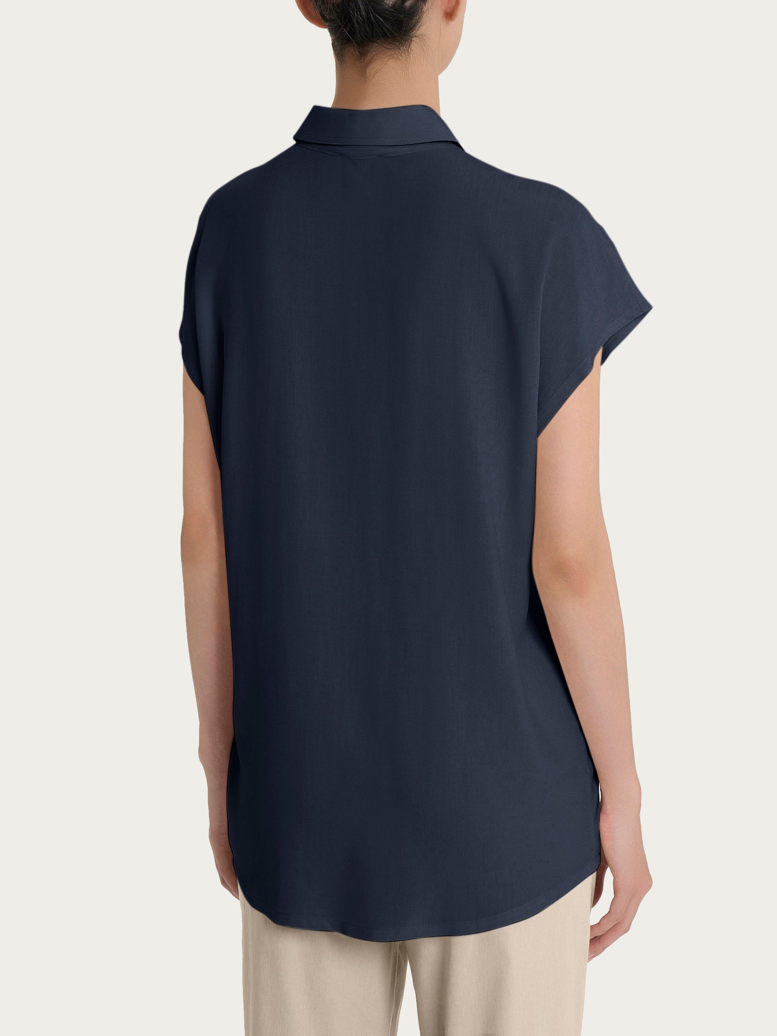 Ragno EcoSeta Camicia Kimono Viscosa Blu Bleu