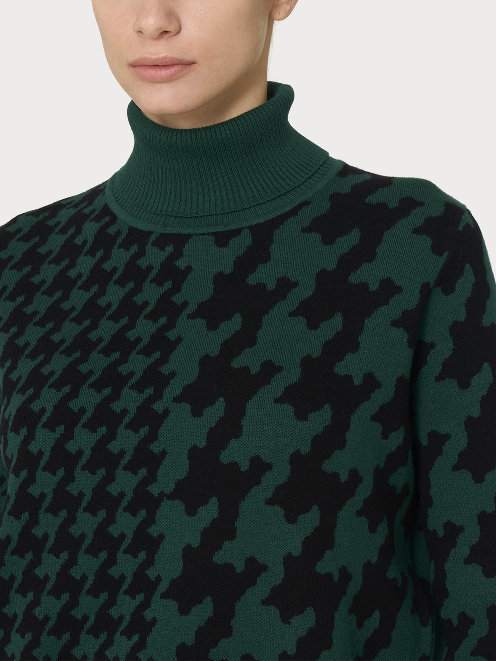 Ragno Winter Cotton Dolcevita Pied de Poule Rain Forest