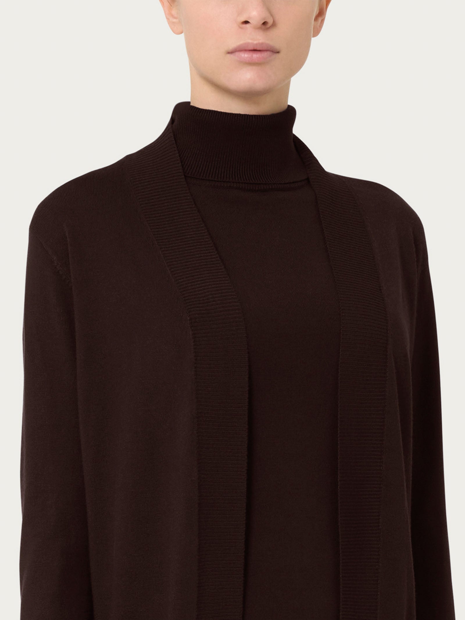 Ragno Four Seasons cardigan bottoni Chocolate viscosa