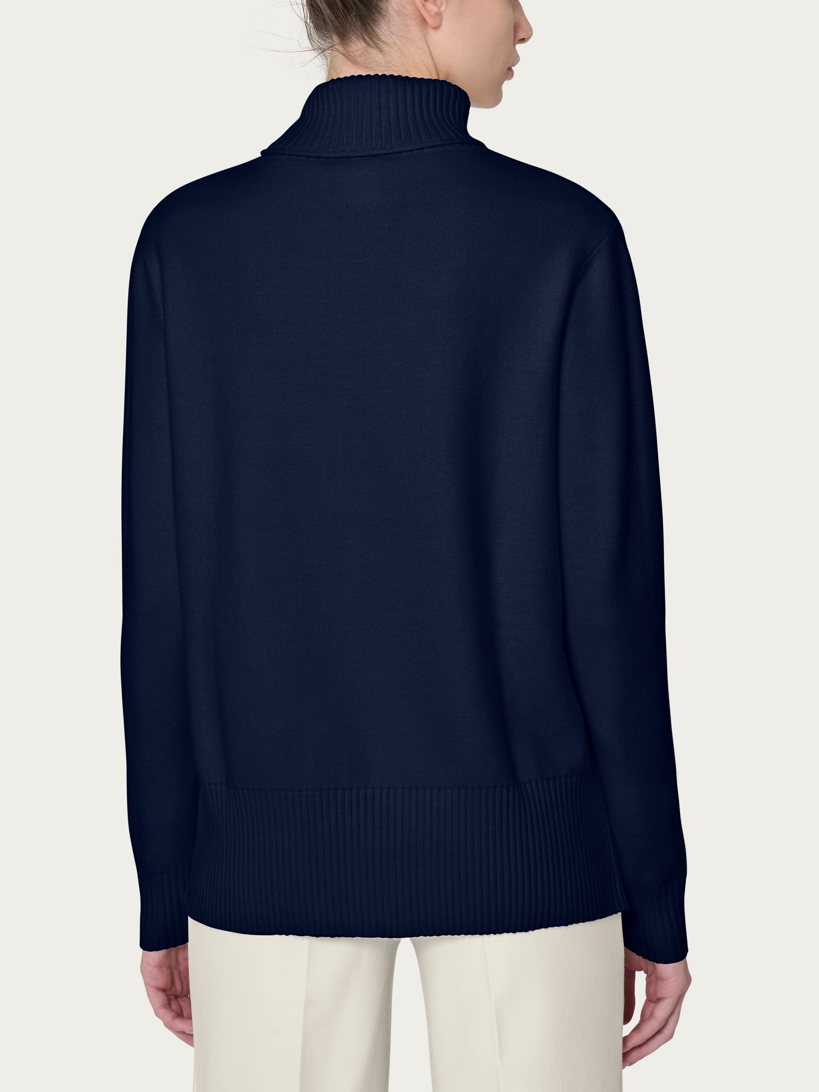 Ragno Super Soft dolcevita asimmetrico bleu caldo