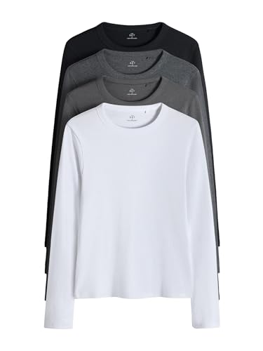 Next The Set Confezione da 4 Magliette Coste Donna Maniche Lunghe