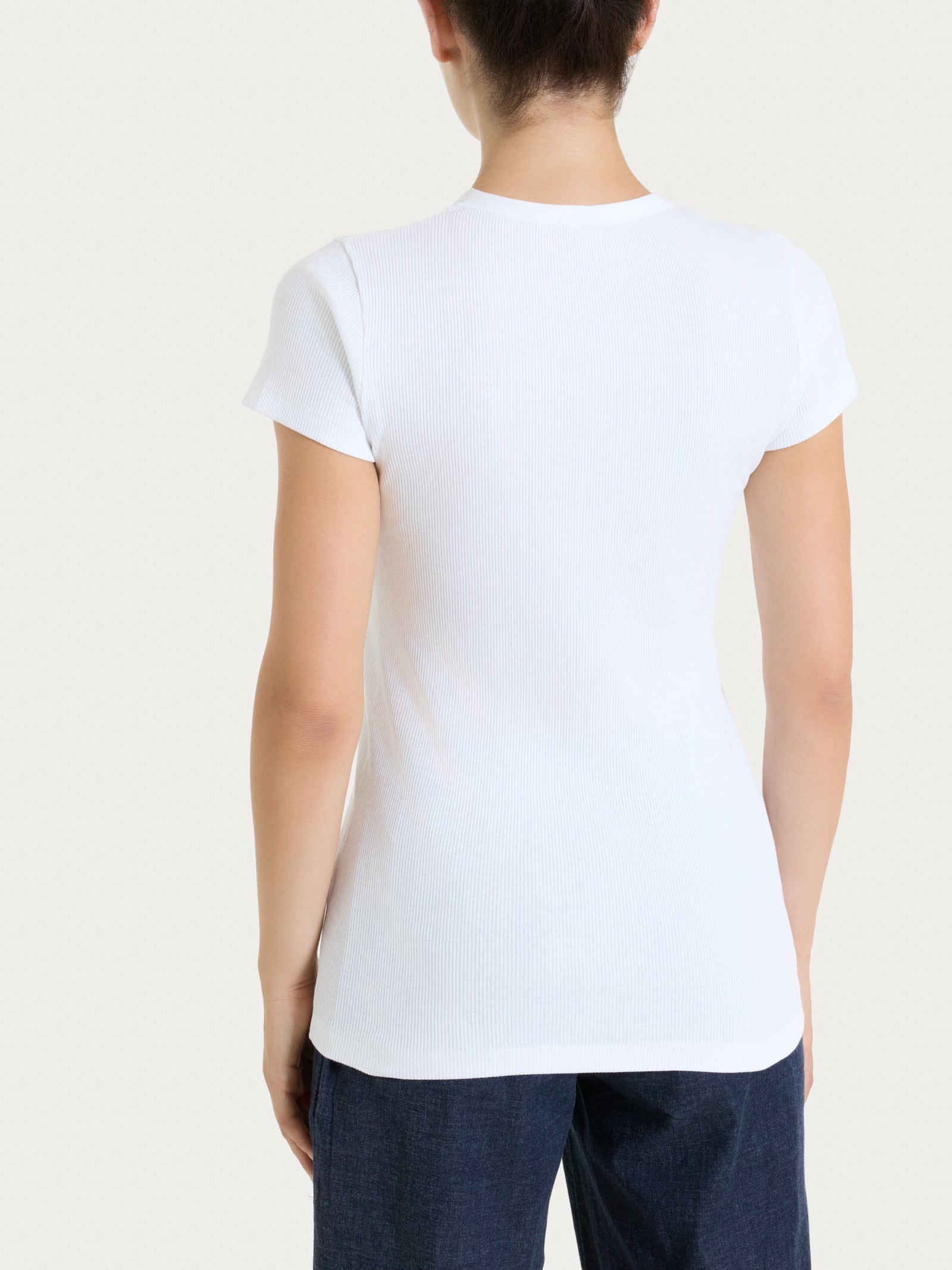 Ragno Puro Cotone maglietta manica corta bianca costina