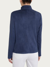Ragno Compact Short Blazer giacca blu scamosciata