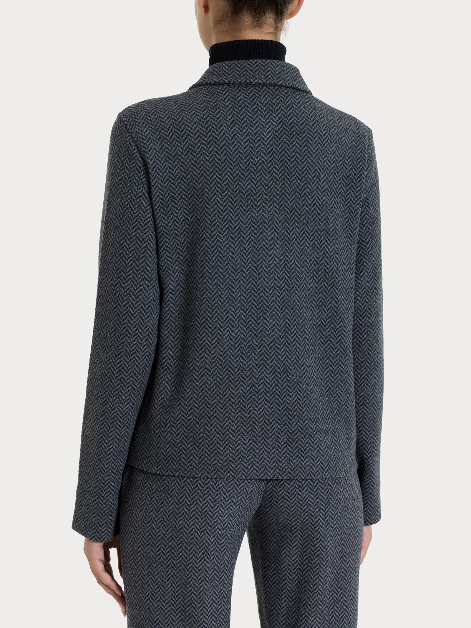 Ragno Eco Jacquard Giacca Shacket Donna Oscuro Spigato