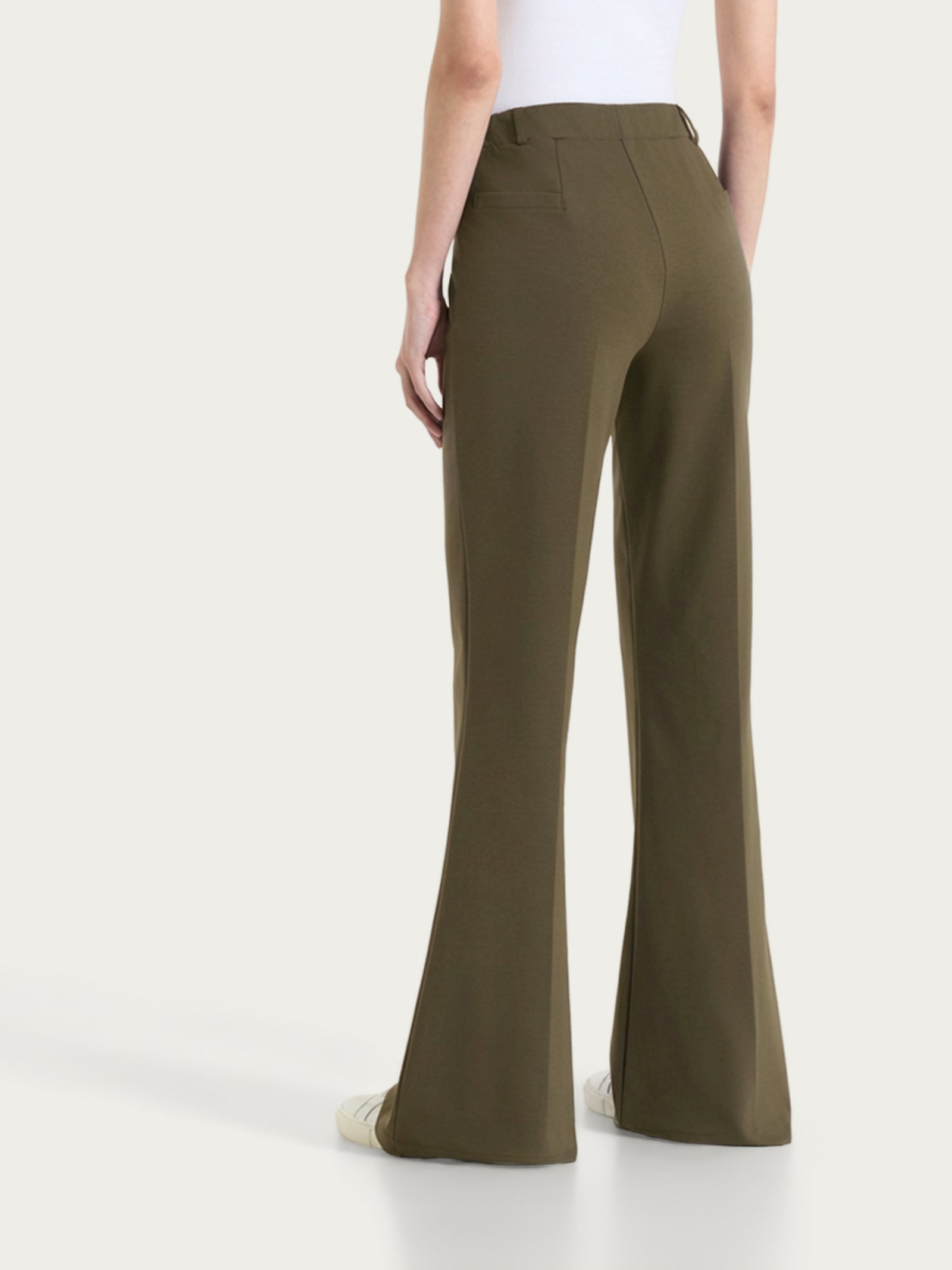 Ragno Compact Light Pantalone Flare Dark Olive scampanato