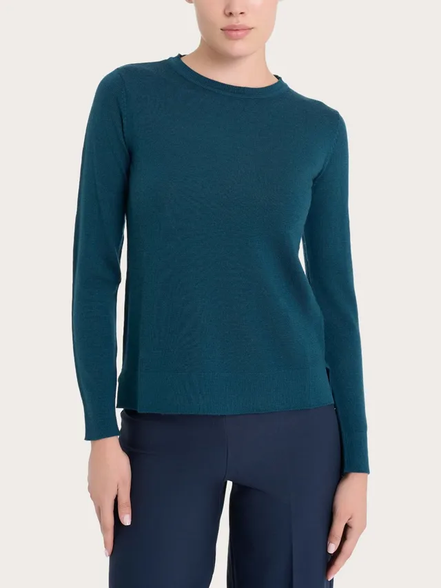 Ragno Merino Soft Maglia Girocollo Lana Reflecting Pond