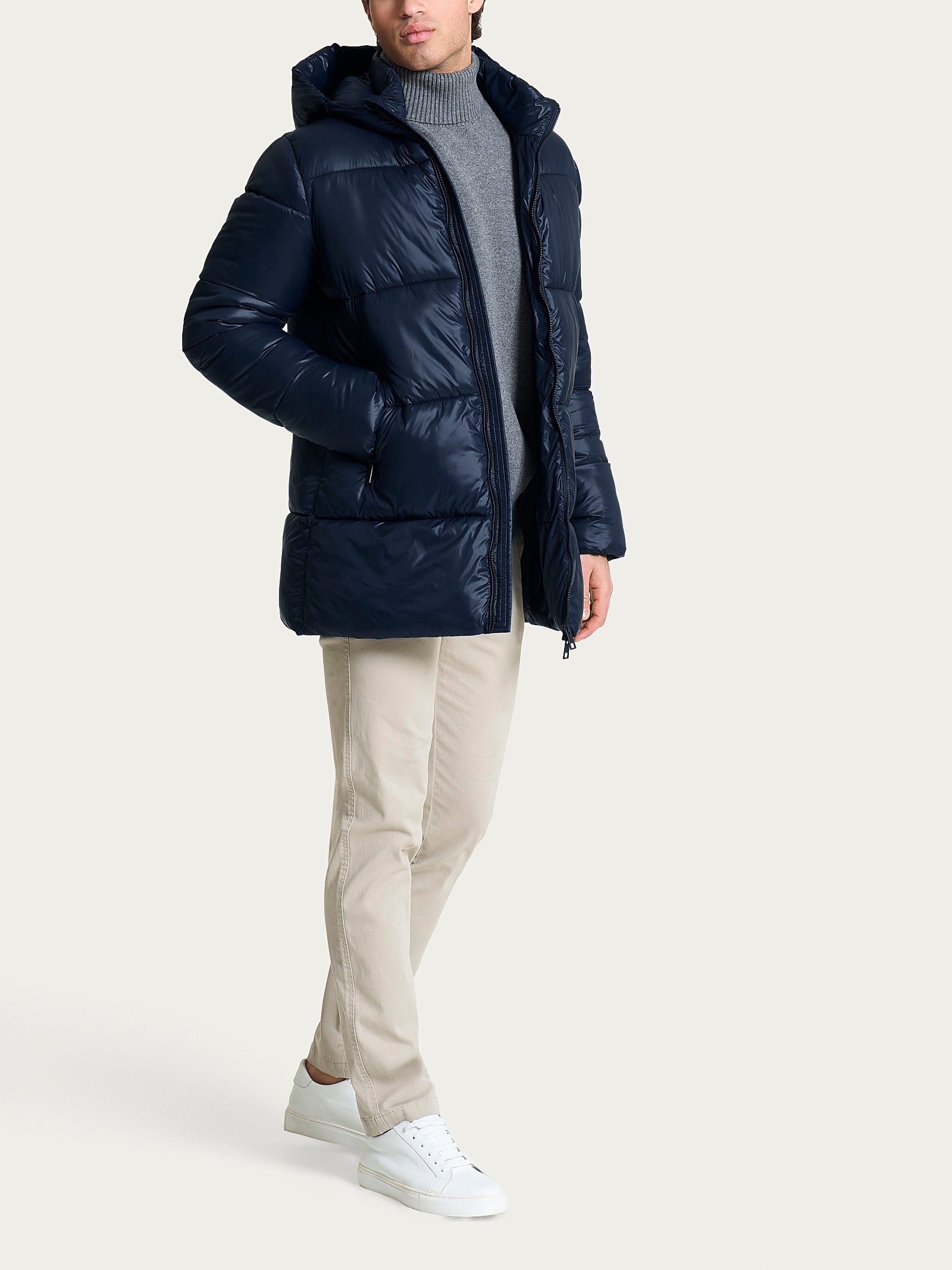 Ragno Vegan Down piumino uomo cappuccio Outer Space