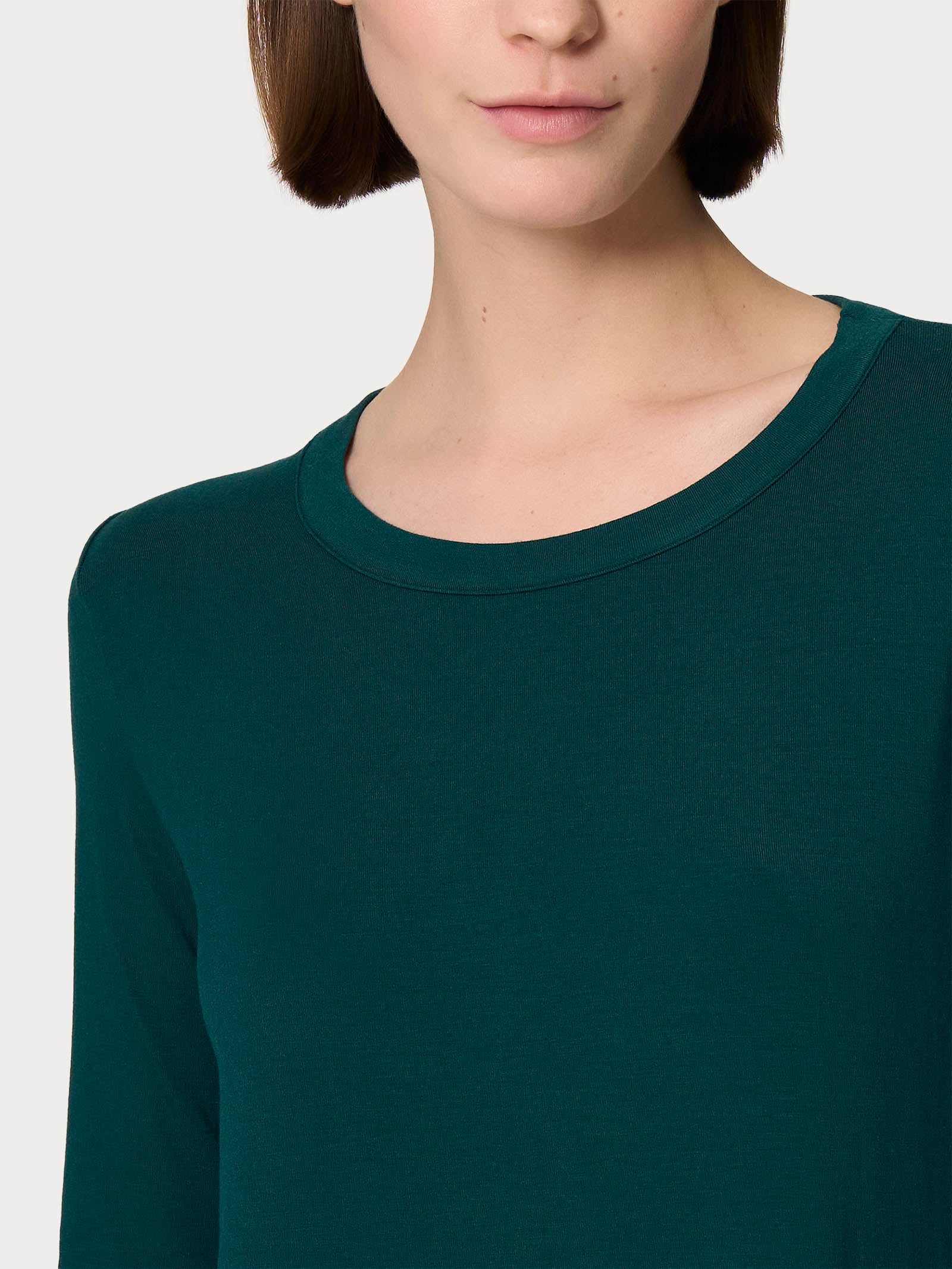 Ragno Eco Viscosa Maglia Girocollo Manica Lunga Rain Forest