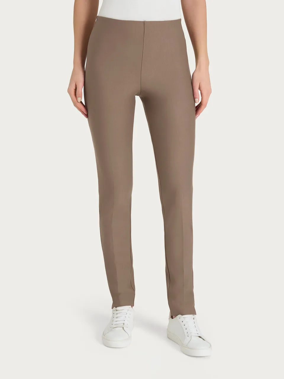 Ragno Compact pantalone sigaretta con spacchi corteccia elasticizzato