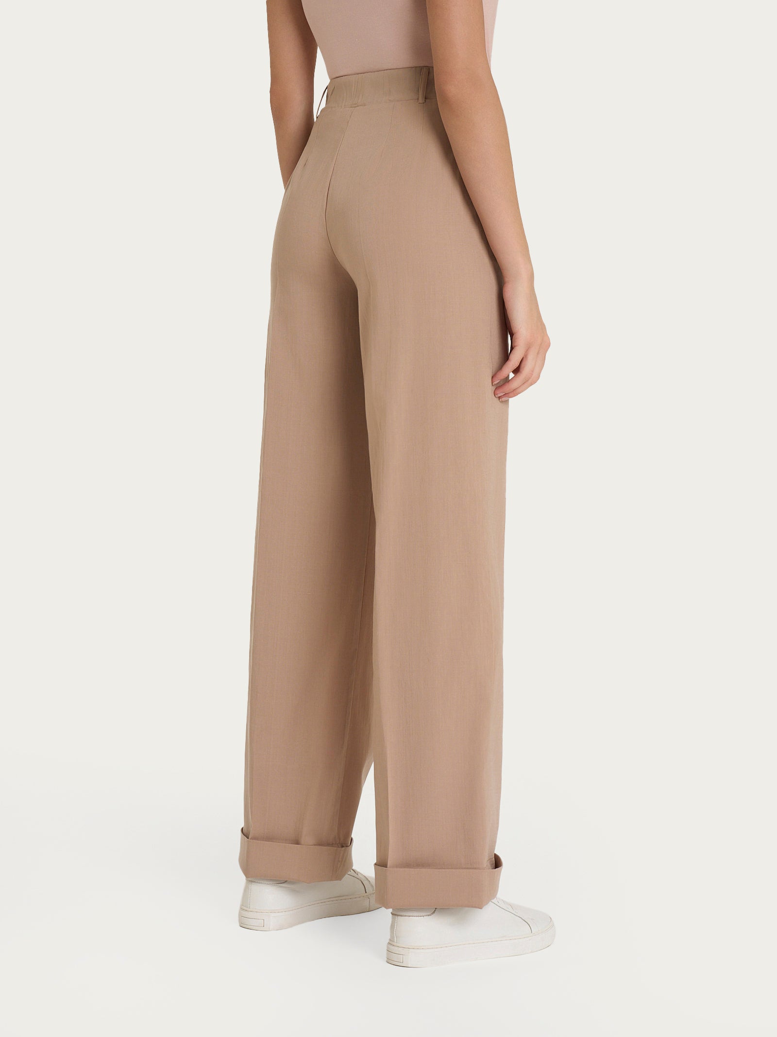 Ragno Super Natural Pantalone Donna Warm Taupe wide leg