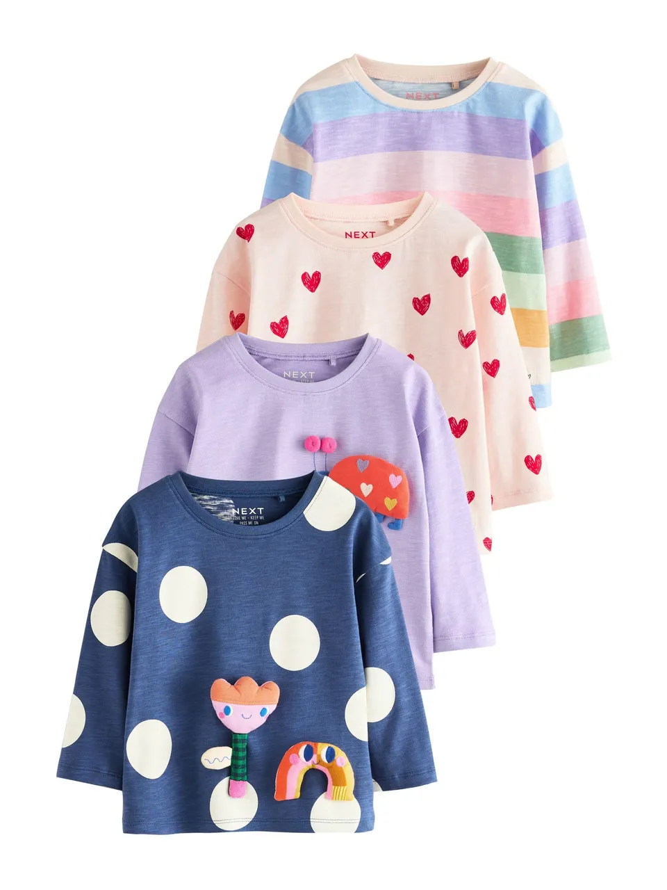 Geo Next top bambina maniche lunghe 4 pezzi Rainbow