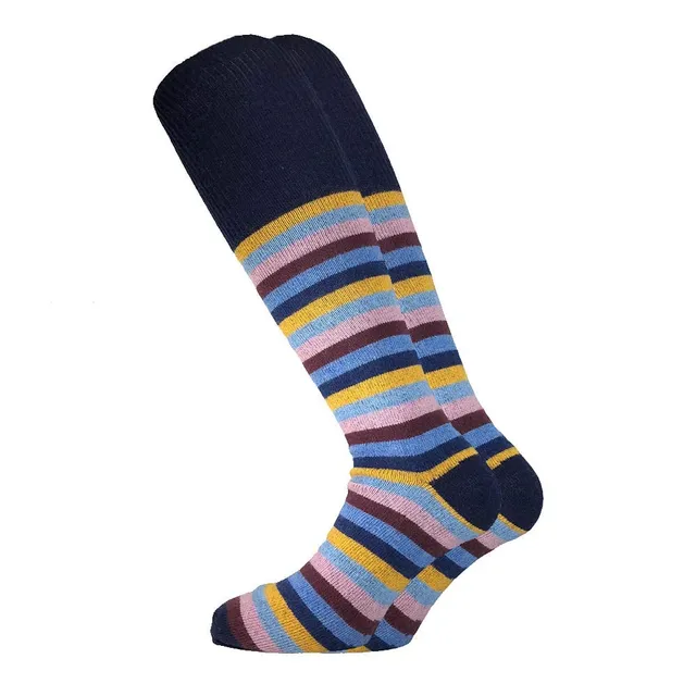 Lady C Punto Rigacash3s calze uomo lunghe gialle