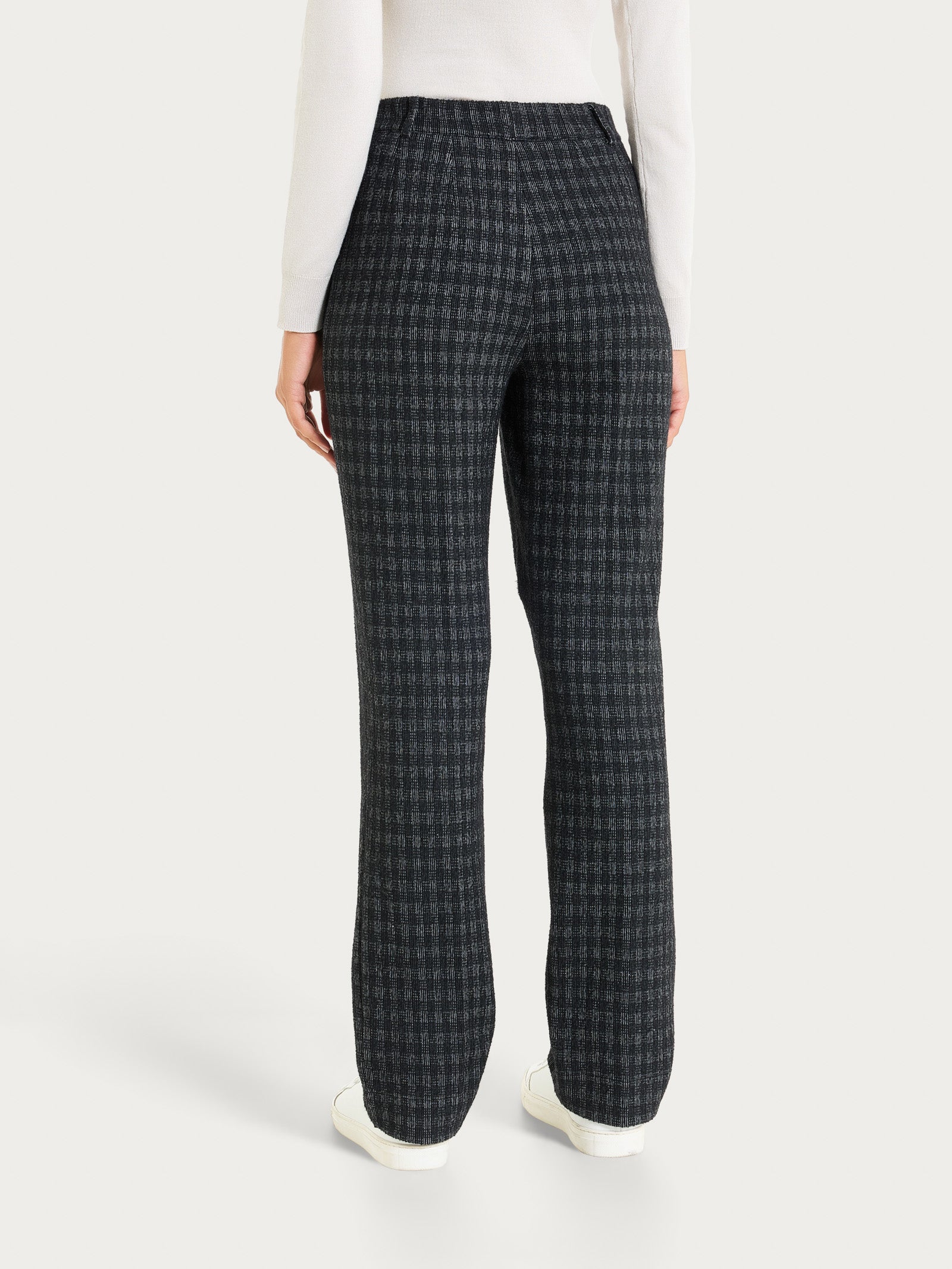 Ragno Compact pantalone dritto tasche misto lana nero check
