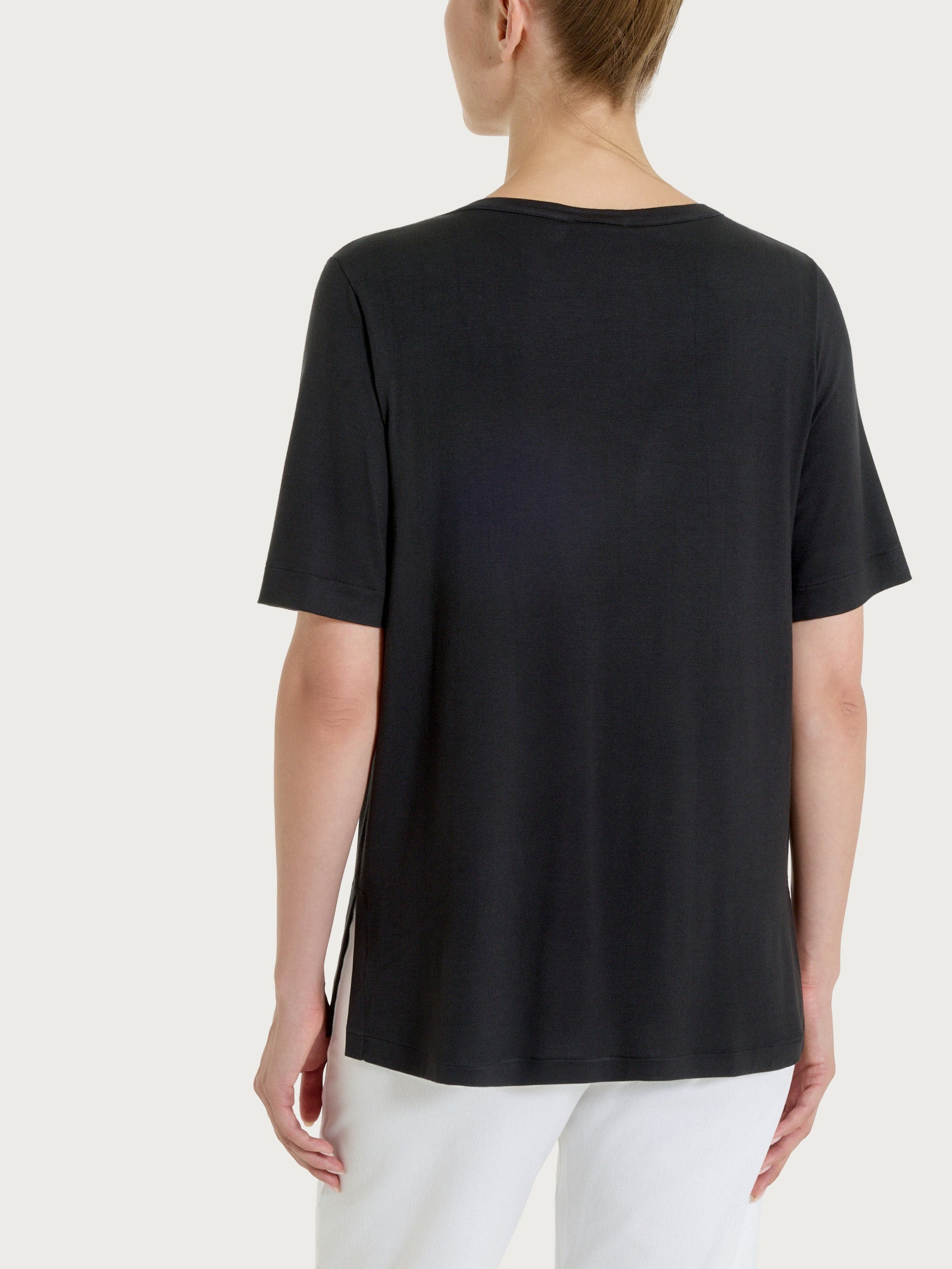 Ragno Viscosa Summer Maglietta Paillettes maglietta nero viscosa