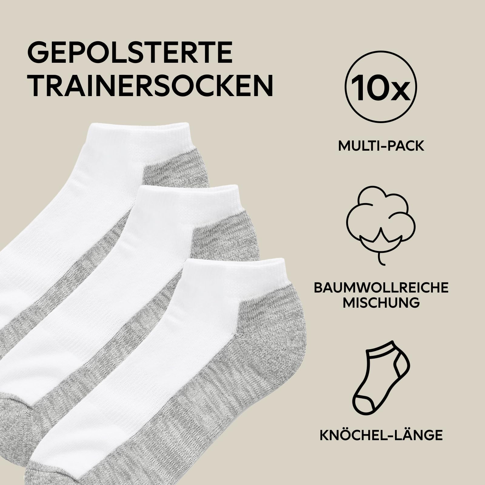 Next calze corte uomo bianche grigie misto cotone