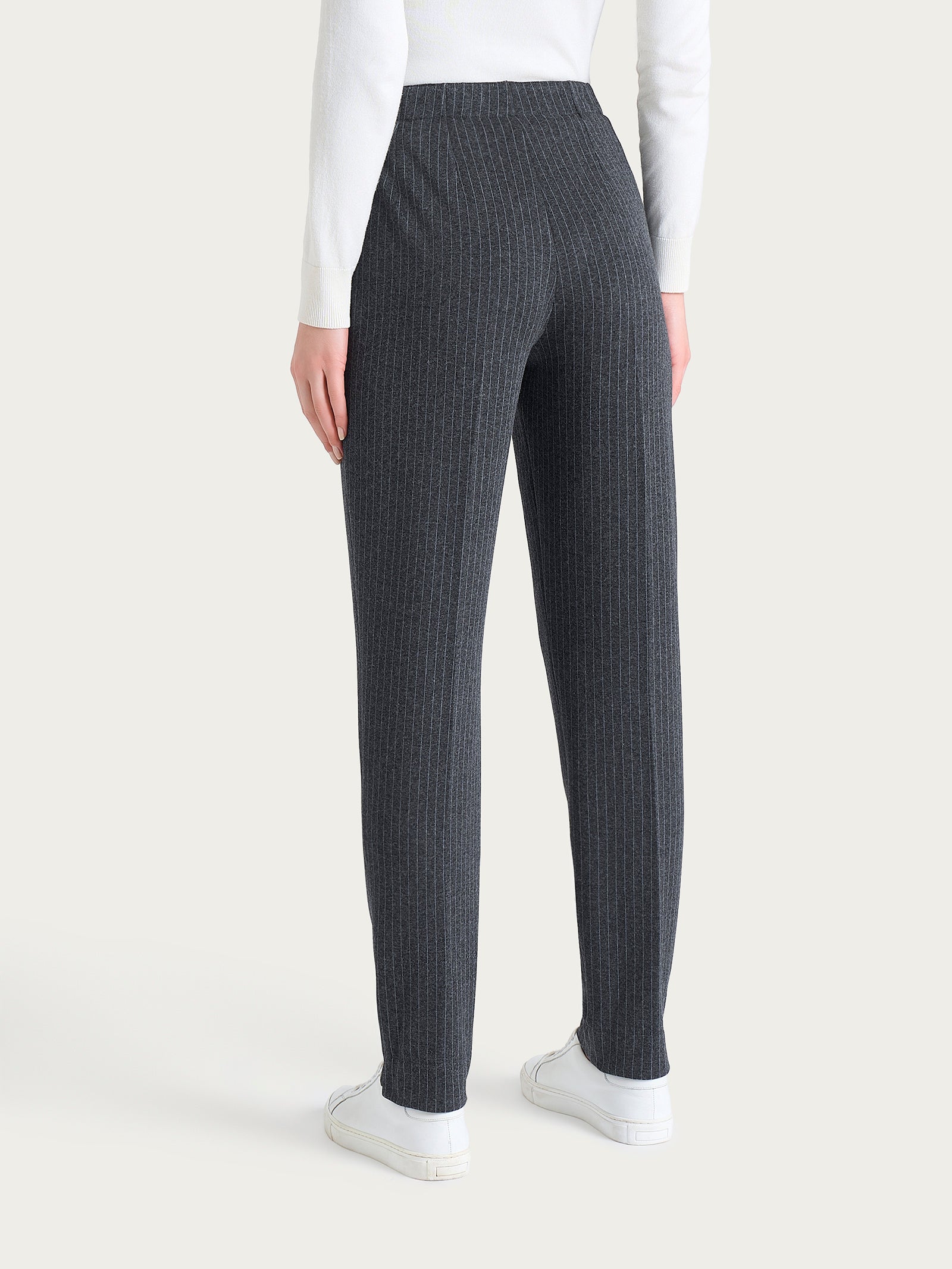 Ragno Eco Jacquard pantalone sigaretta gessato Fant.Oscuro