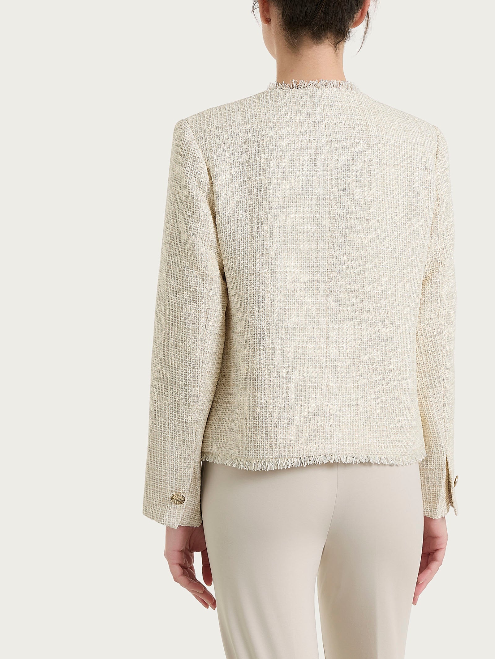 Ragno Compact giacca corta bouclé Avorio