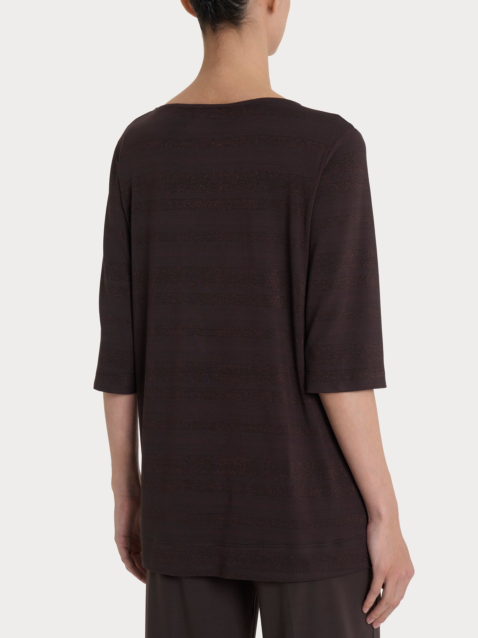 Ragno Viscosa Summer Maglietta Stripes Chocolate Torte soft