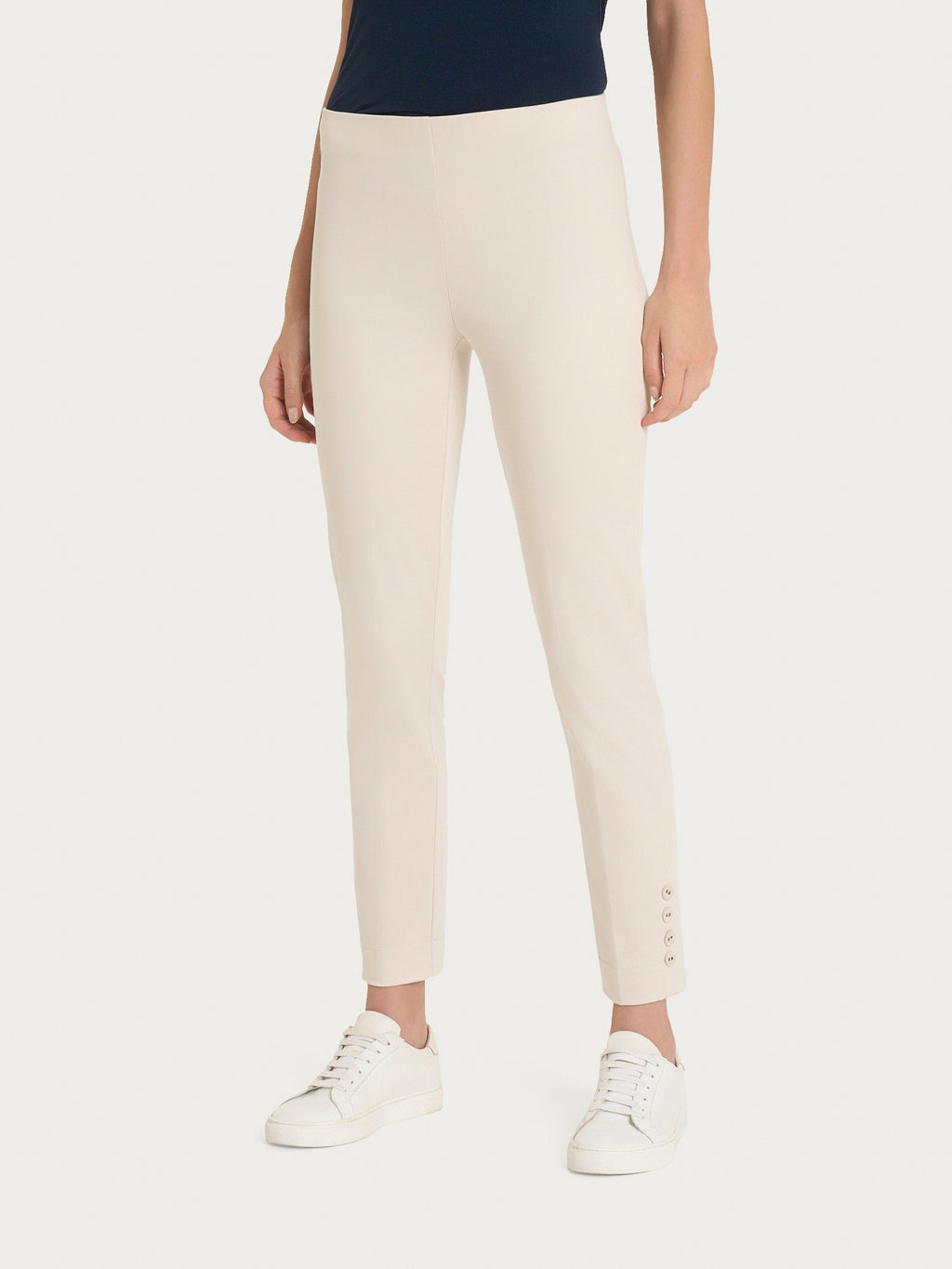 Ragno Satin Power Pantaloni Capri Skinny Champignon Bottoni