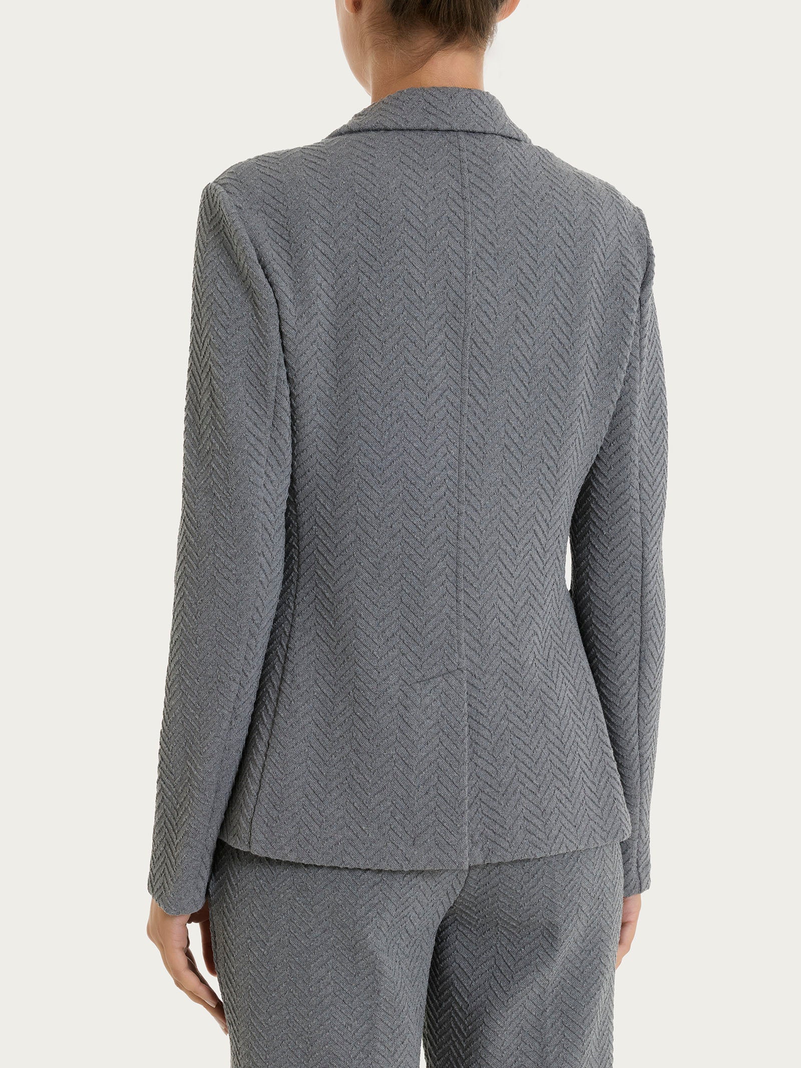 Ragno Compact Blazer Due Bottoni Donna Grigio Jacquard