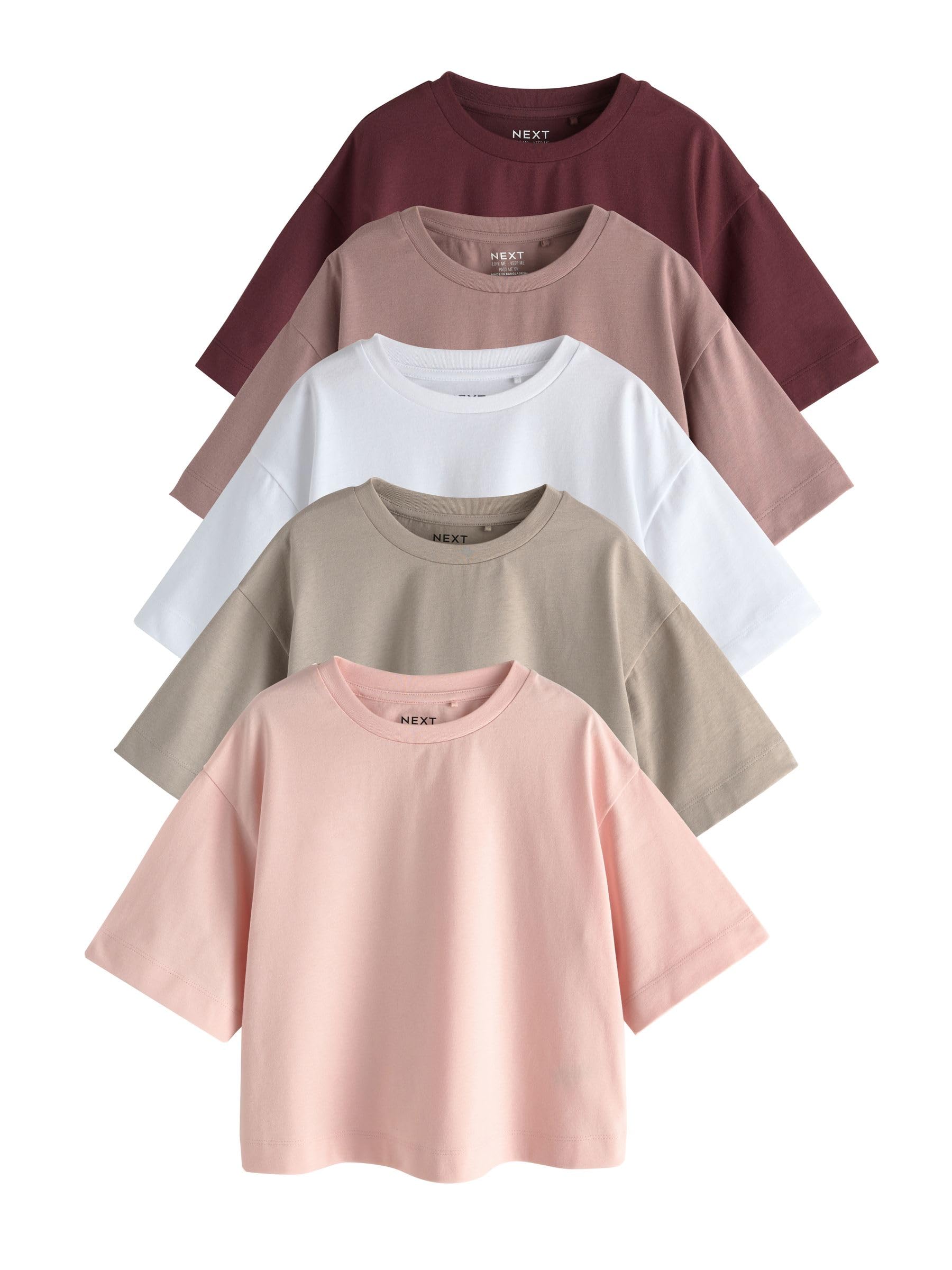 Next Oversize t-shirt bambina 5 pezzi 134 squadrate