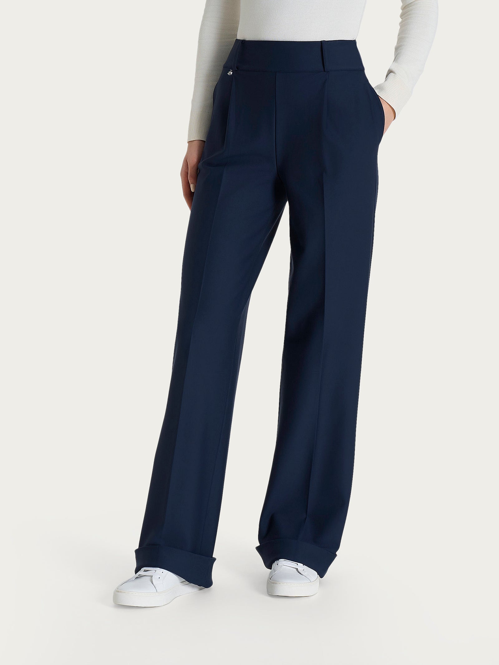 Ragno Compact Pantalone Ampio Tasche Pinces Persia wide leg