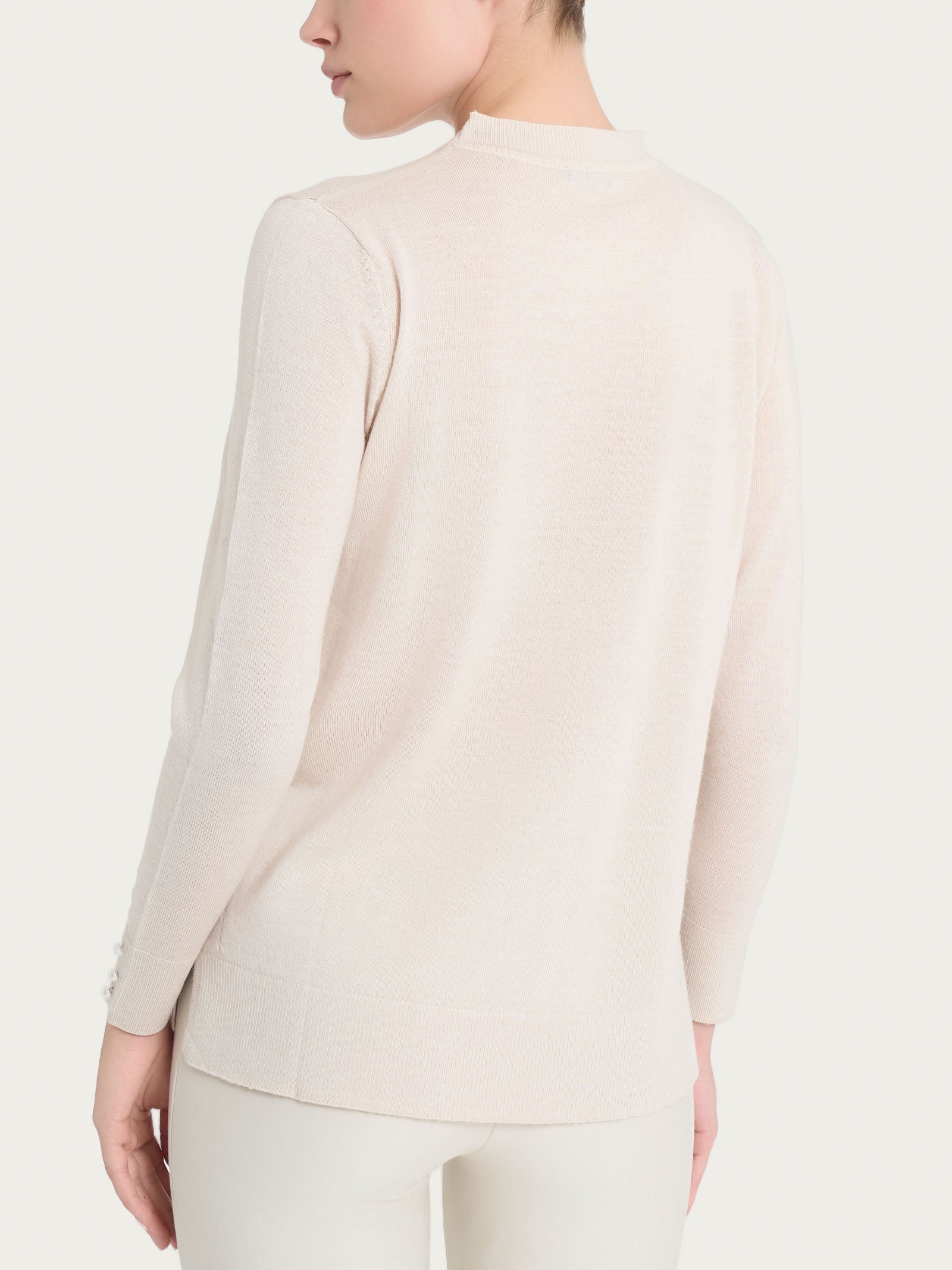 Ragno Merino Soft Girocollo Perline Champignon