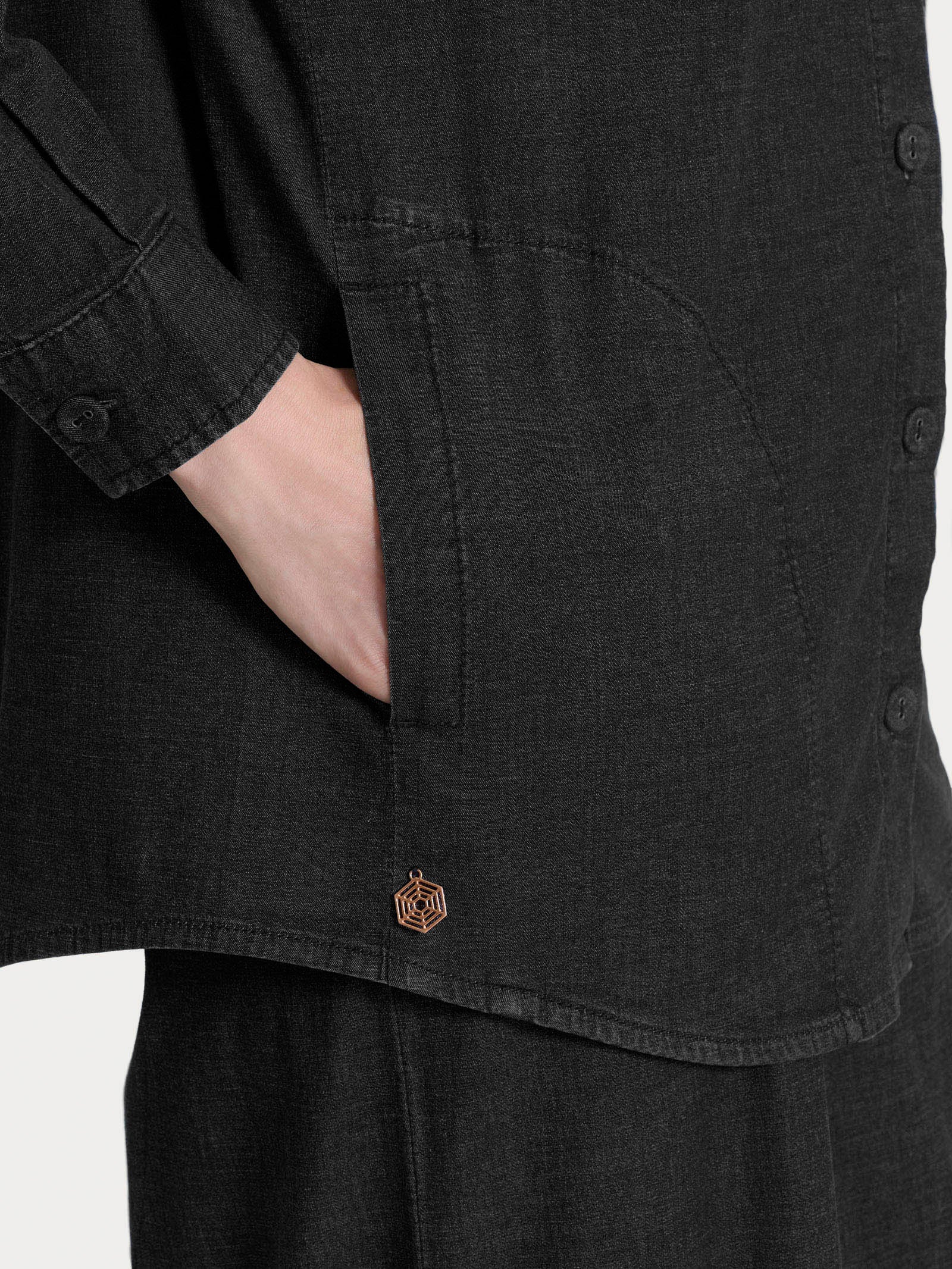 Ragno Super Light Denim shacket Gray Black denim leggero