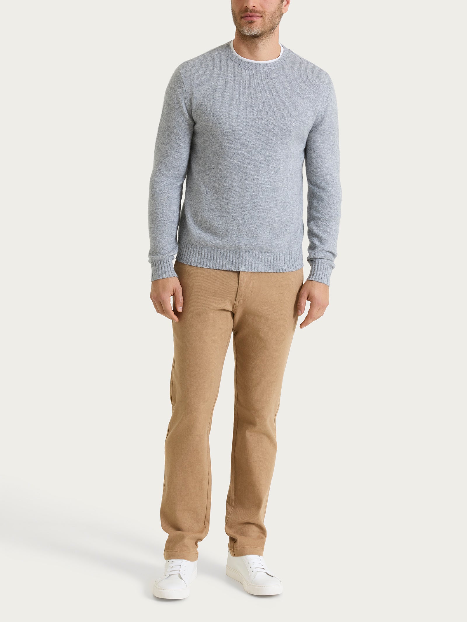 Ragno Natural Soft pull girocollo grigio Ghiaia Mel. uomo