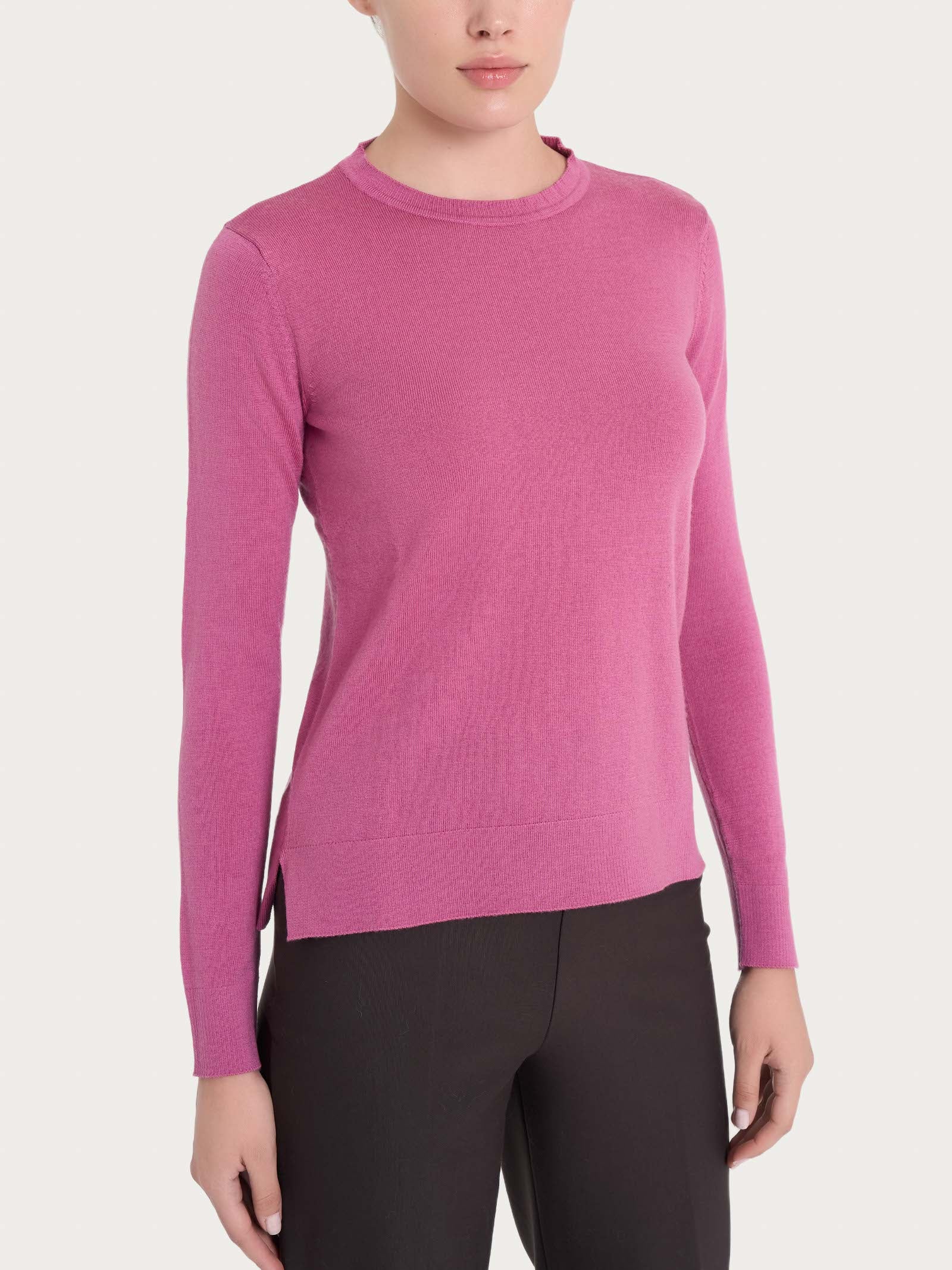 Ragno Merino Soft Girocollo maglia red violet lana
