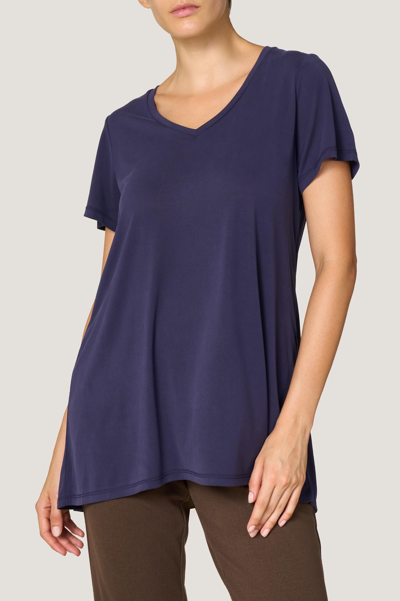 Goldenpoint Maglia Scollo a V Manica Corta Over Misto Modal