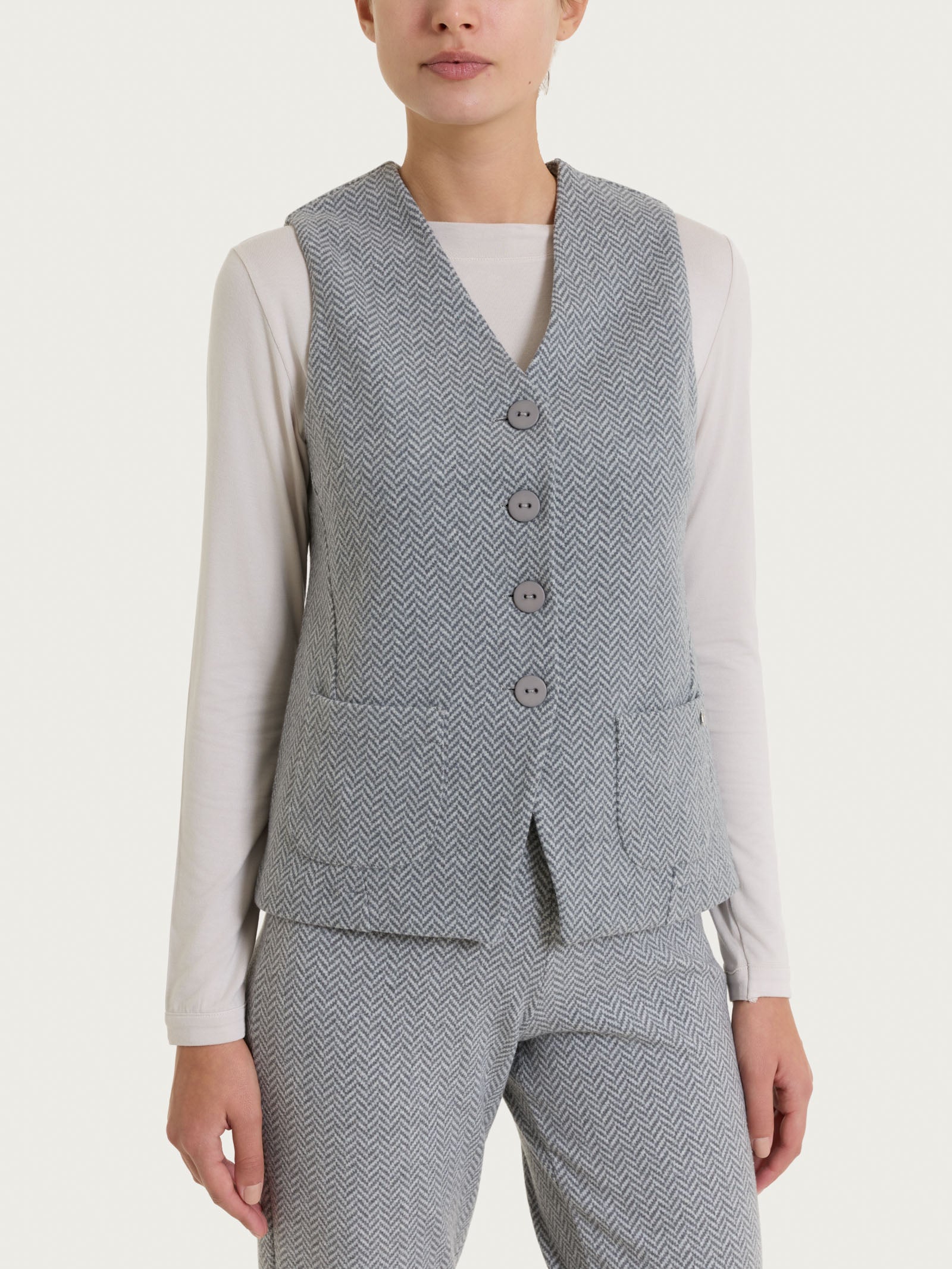 Ragno Eco Jacquard gilet grigio 4 bottoni