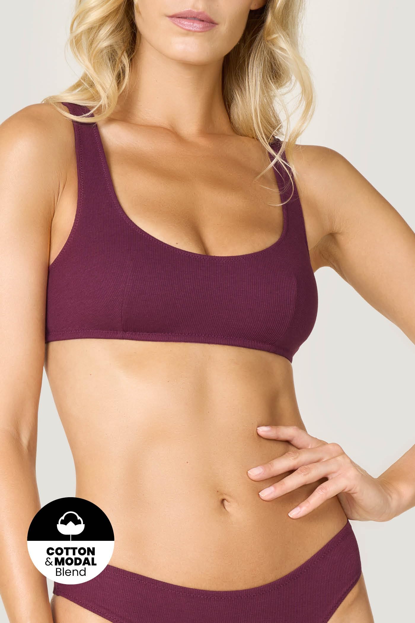 Goldenpoint Iris brassière cotone a costine removibile
