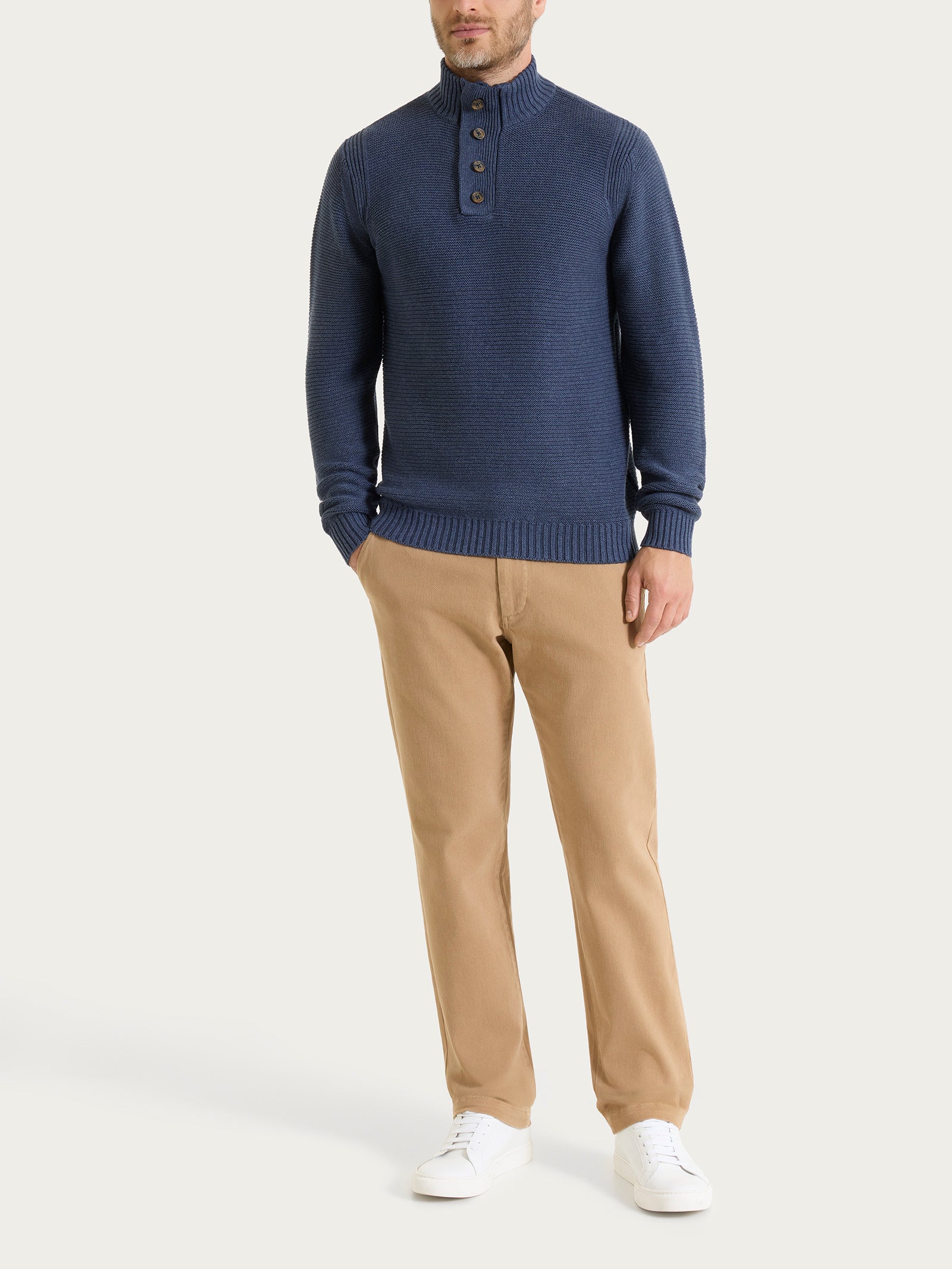 Ragno Winter Cotton Lupetto Zip Uomo Avio in Cotone