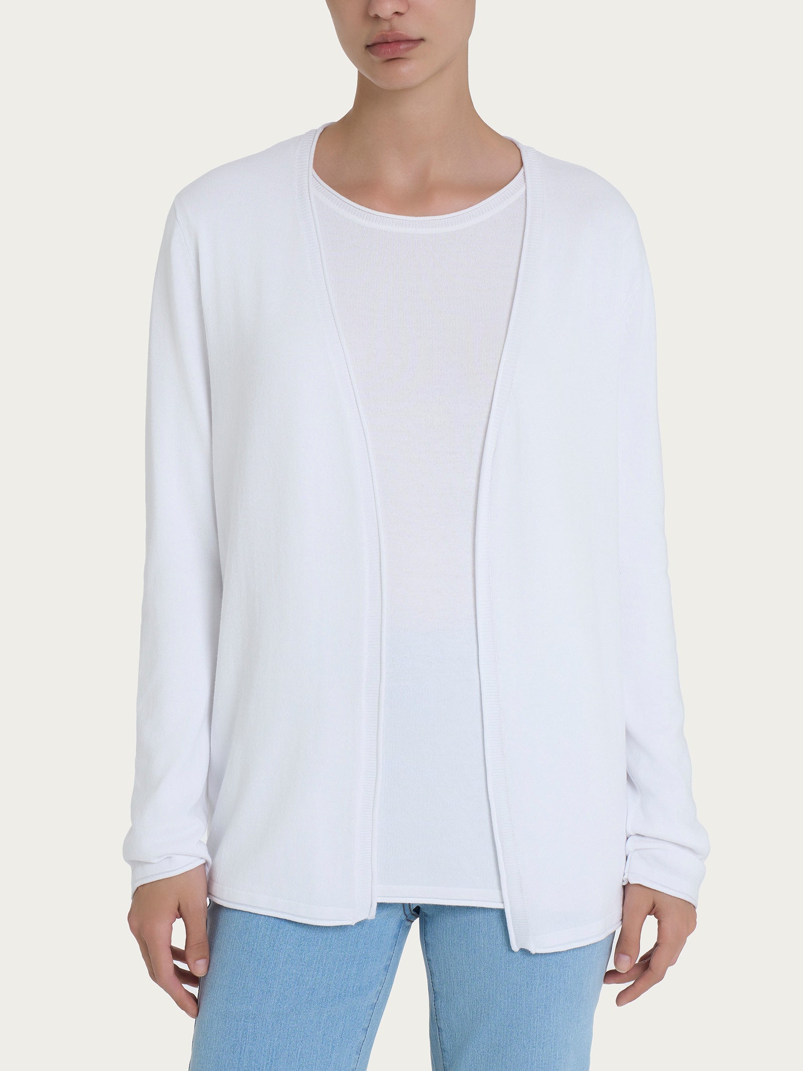 Ragno Cardigan Aperto Summertime Donna Bianco