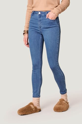 Goldenpoint Jeans Skinny Vita Media Cotone Elasticizzato con Tasche