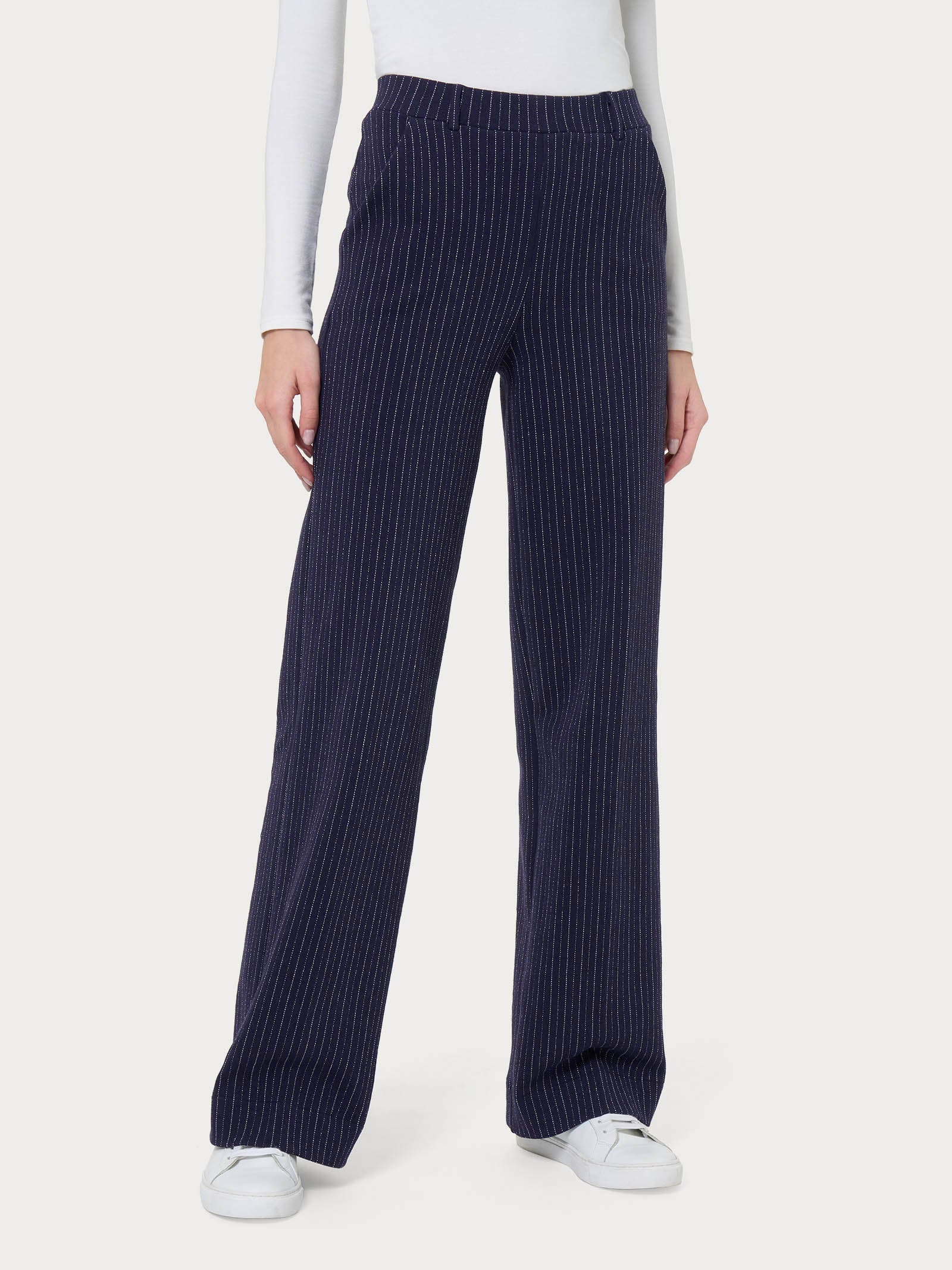 Ragno Compact Pantalone Palazzo Gessato Eco Jacquard wide leg