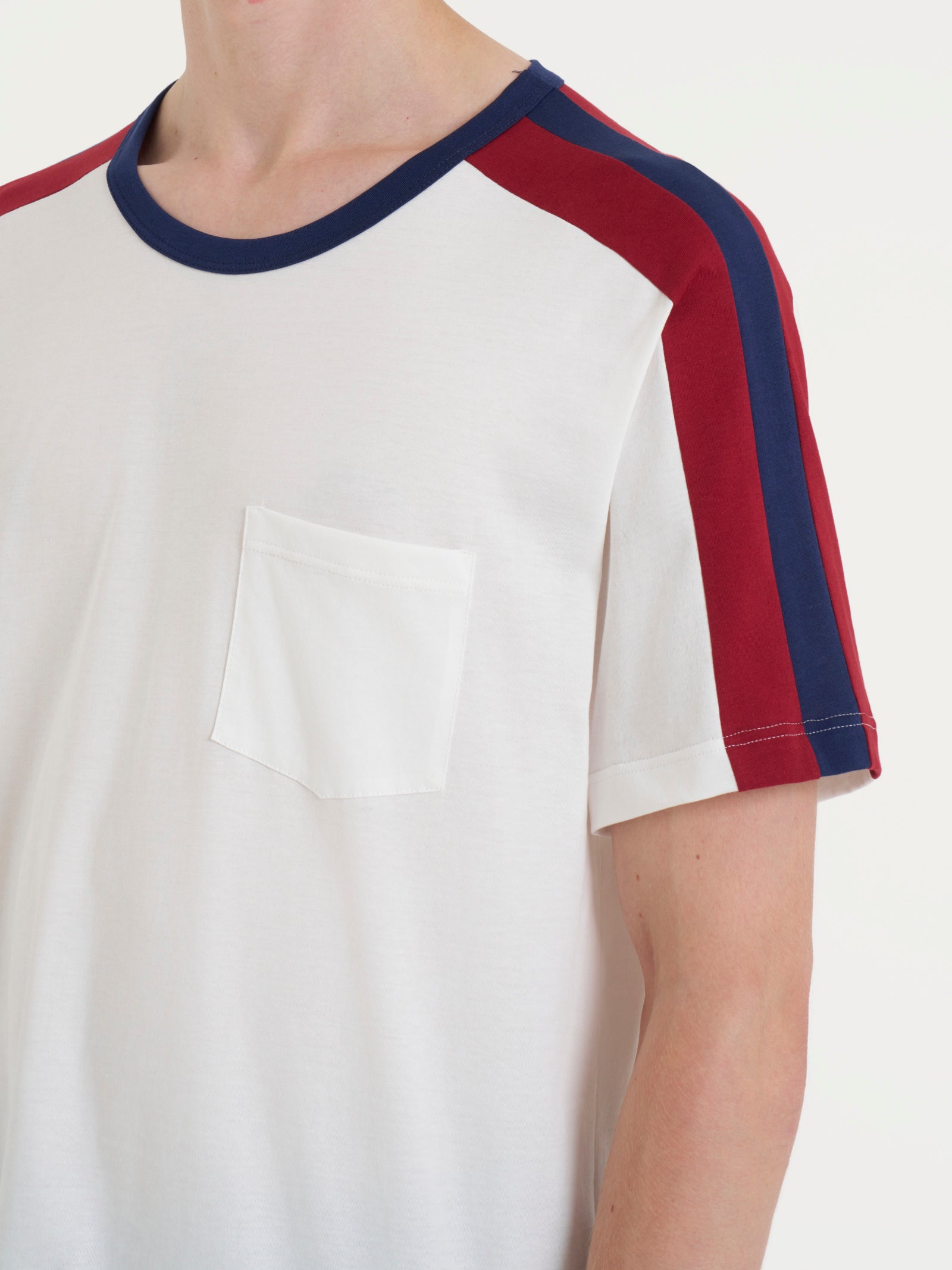 Ragno Jersey Cotone t-shirt uomo taschino fantasia bianca