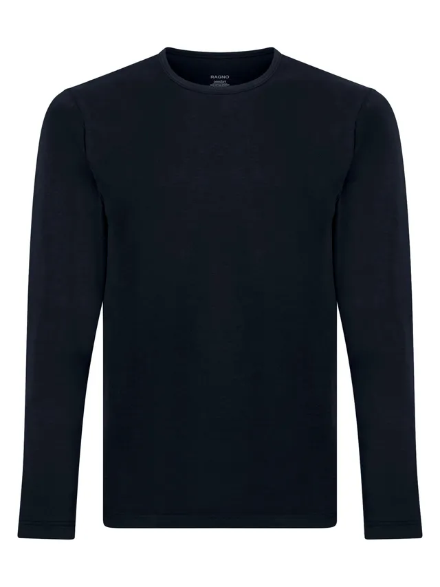 Ragno Comfort maglietta uomo manica lunga cotone Bleu
